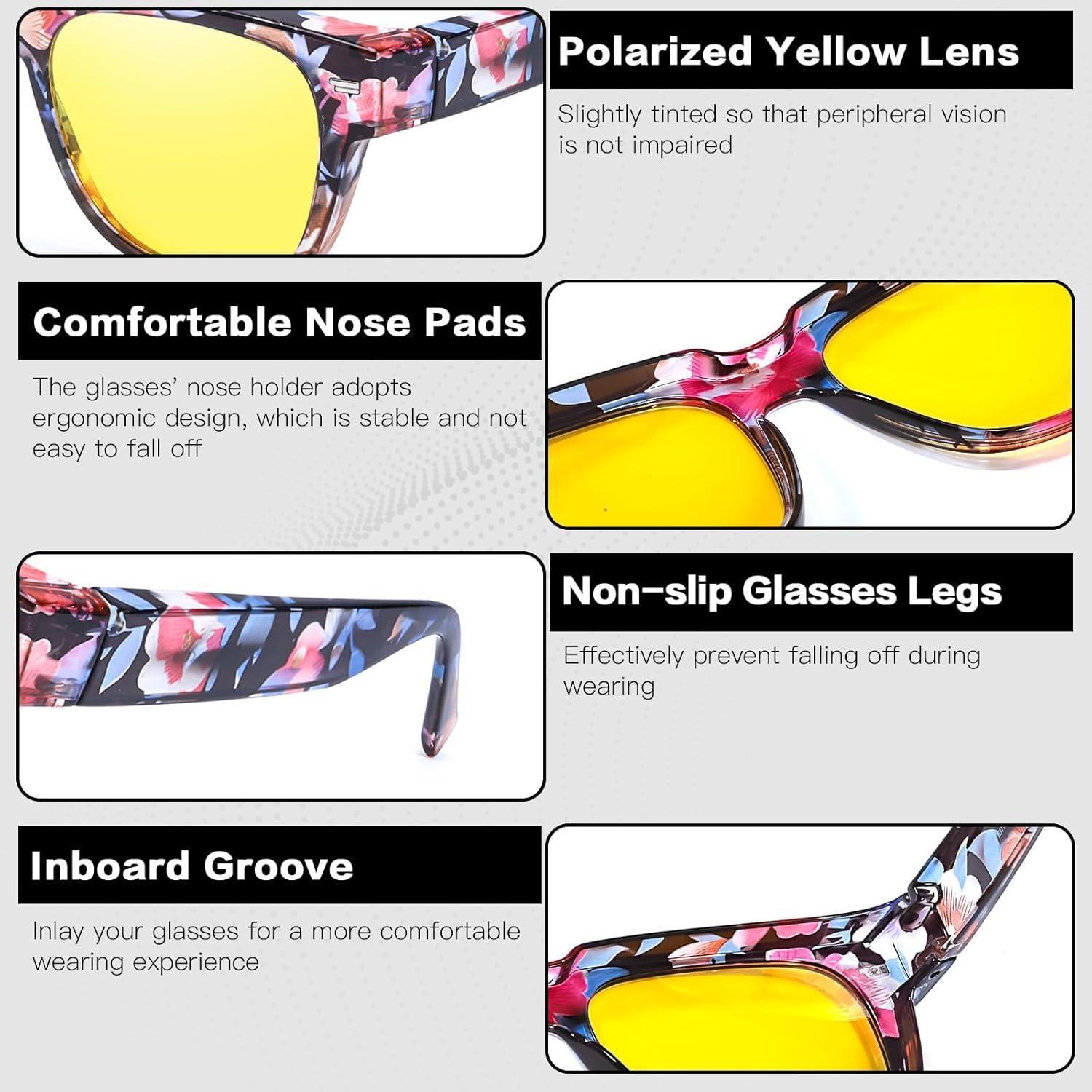 Gafas Amarillas SIPHEW para Conducir de Noche Antirreflejo