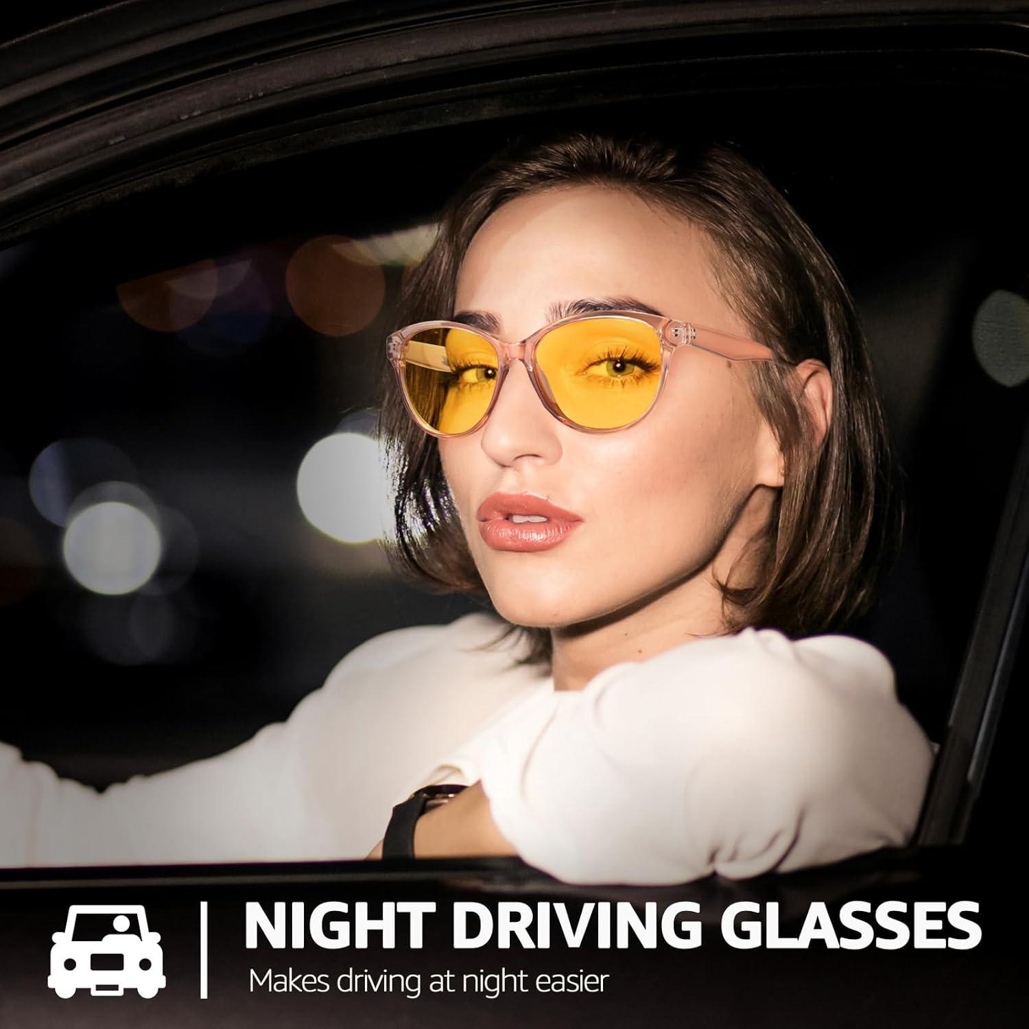 Gafas de Conducción Nocturna SIPHEW Mujeres Lente Amarillo UV400