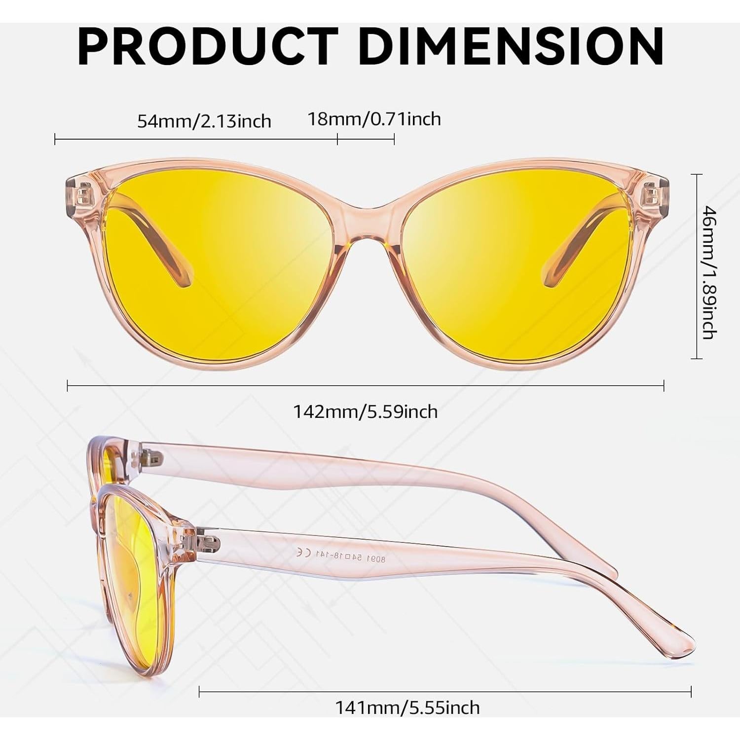 Gafas de Conducción Nocturna SIPHEW Mujeres Lente Amarillo UV400
