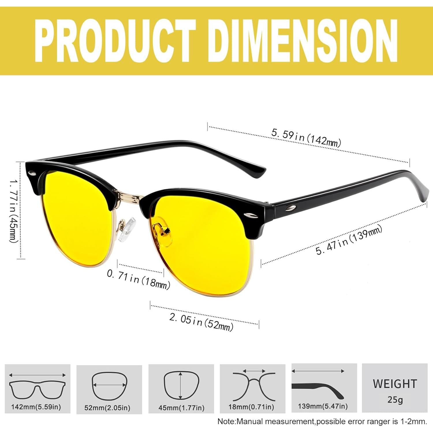 Gafas de sol KANASTAL UV400 semi sin montura para hombres y mujeres