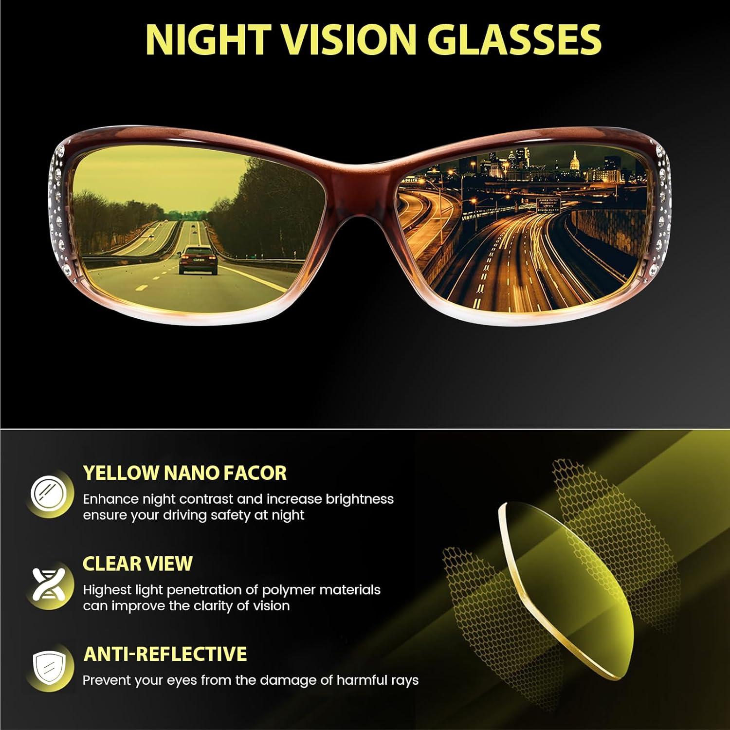 Gafas de Visión Nocturna TJUTR para Conducir - Lentes Amarillos Polarizados