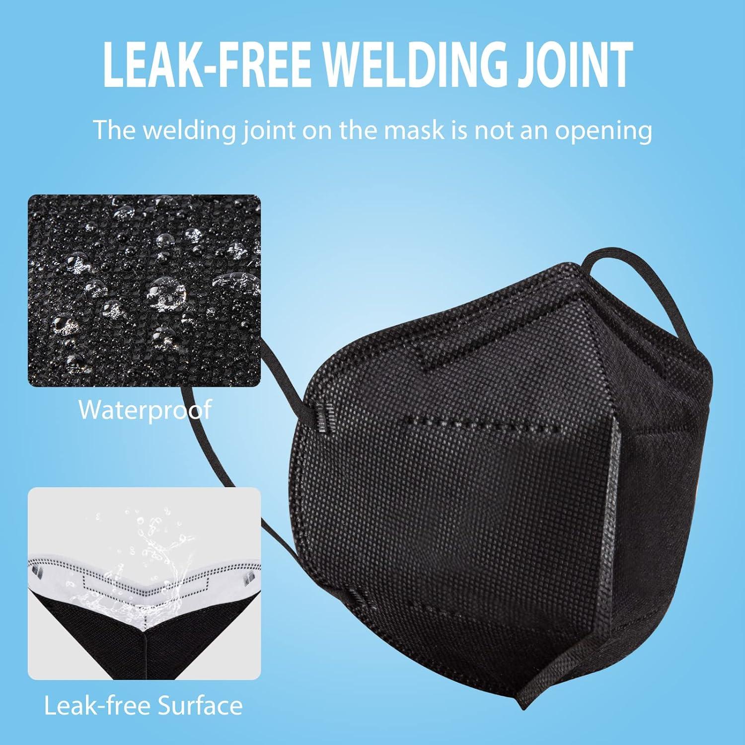 Mascarillas KN95 Borje 50 Pcs Negra 5 Capas Desechables