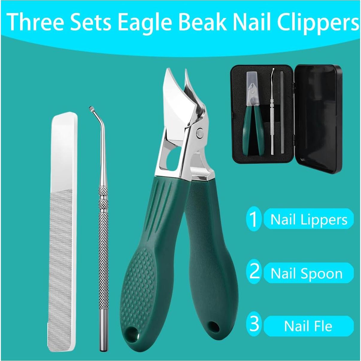 Cortauñas Pico de Águila FUTANGWENHUA - 3 Piezas para Uñas Gruesas