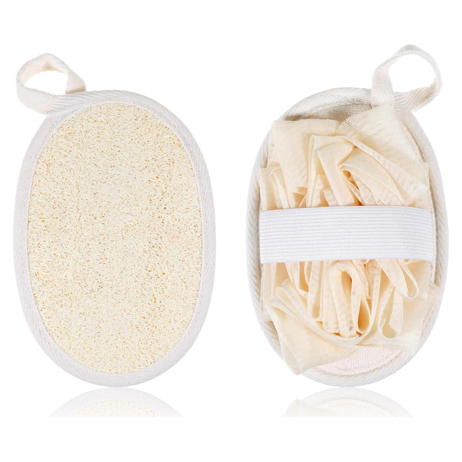 Esponja de Lufa Natural Jeffdad 2 Pcs Exfoliante Corporal Beige