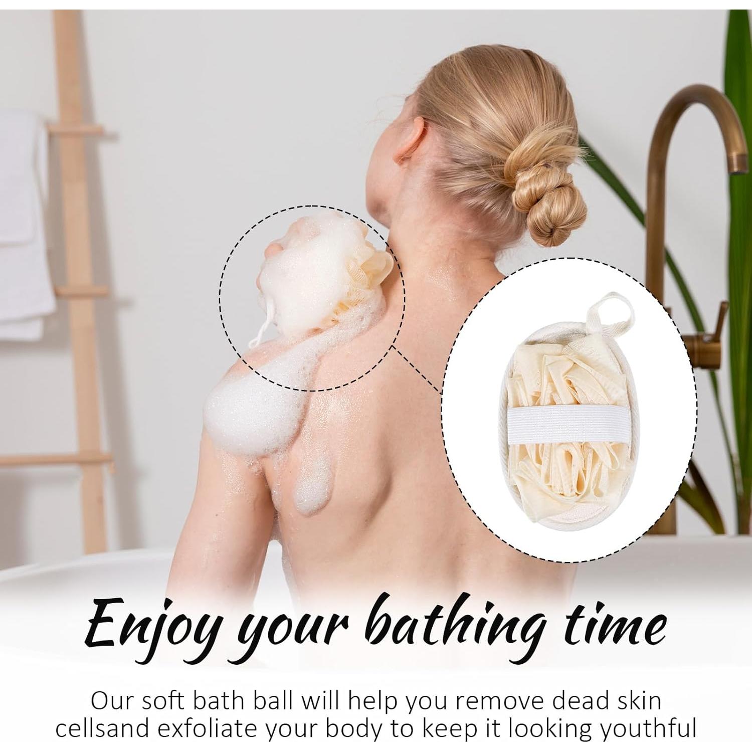 Esponja de Lufa Natural Jeffdad 2 Pcs Exfoliante Corporal Beige