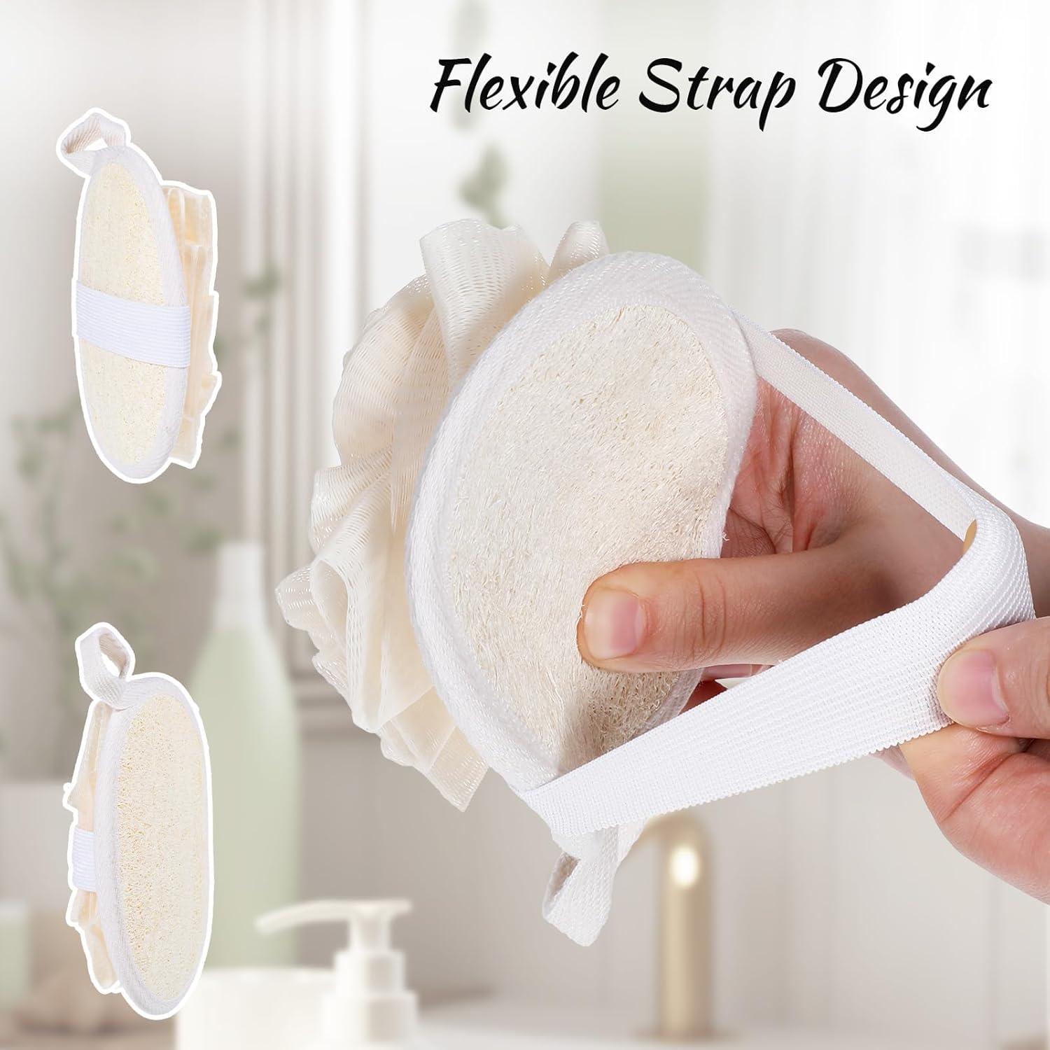 Esponja de Lufa Natural Jeffdad 2 Pcs Exfoliante Corporal Beige