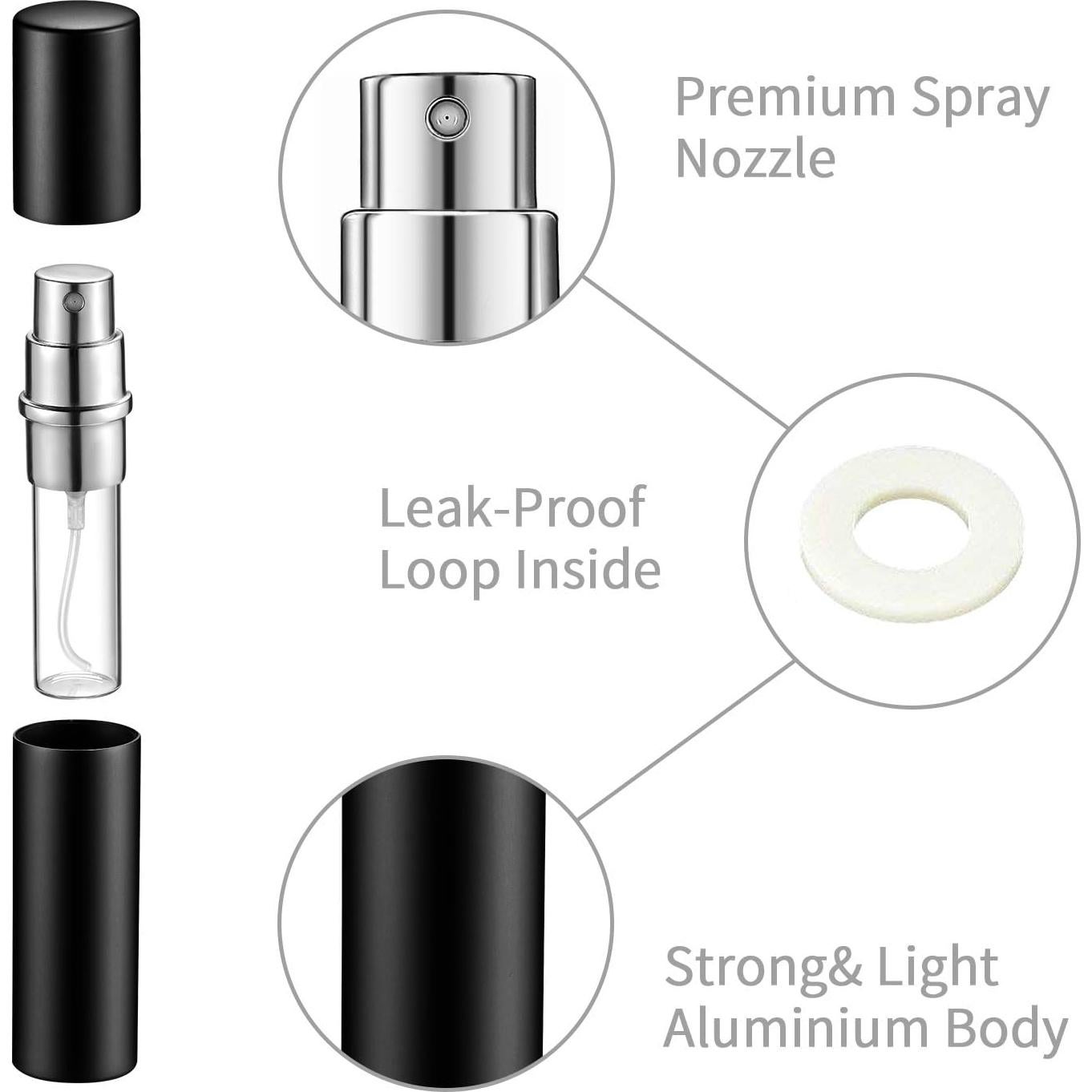 Set 14 Botellas de Perfume Recargables 5ml Boao con Bomba