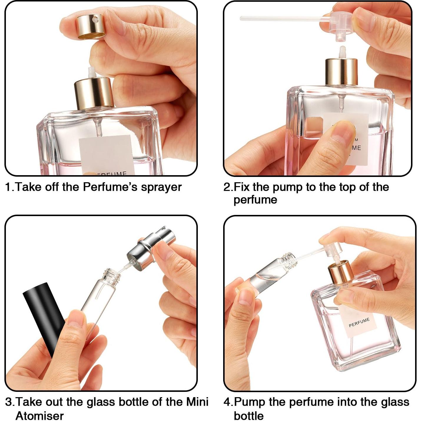 Set 14 Botellas de Perfume Recargables 5ml Boao con Bomba