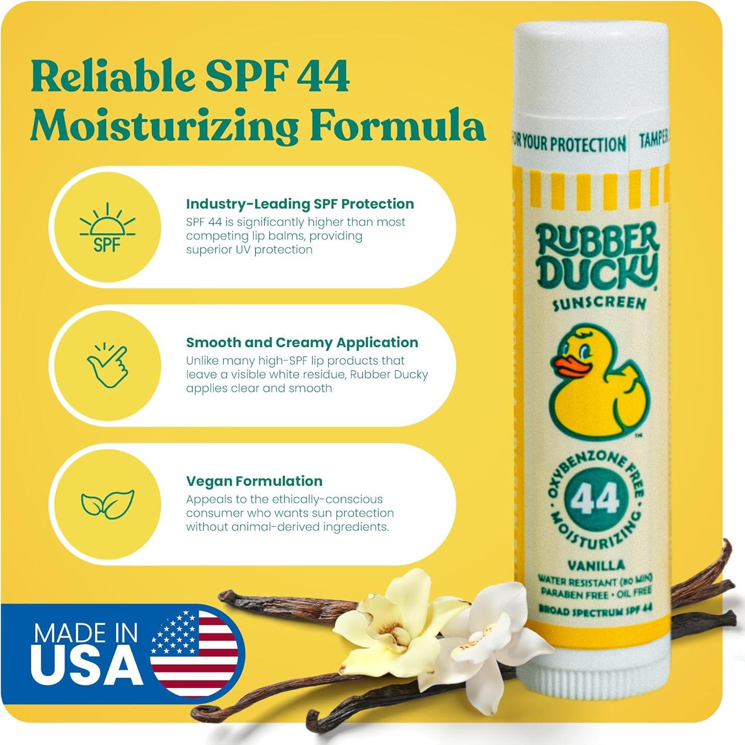 Bálsamo Labial Patito de Goma SPF 44 Vainilla 3 Unidades