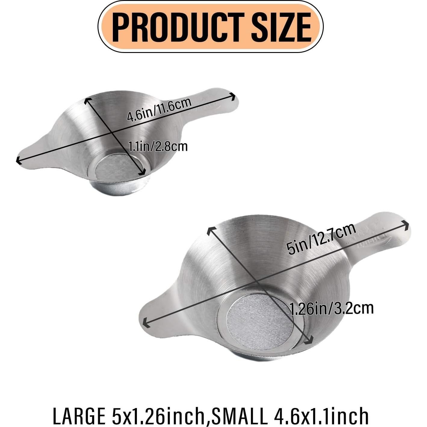 Colador de Acero Inoxidable AUEAR 2 Piezas Grande y Pequeño