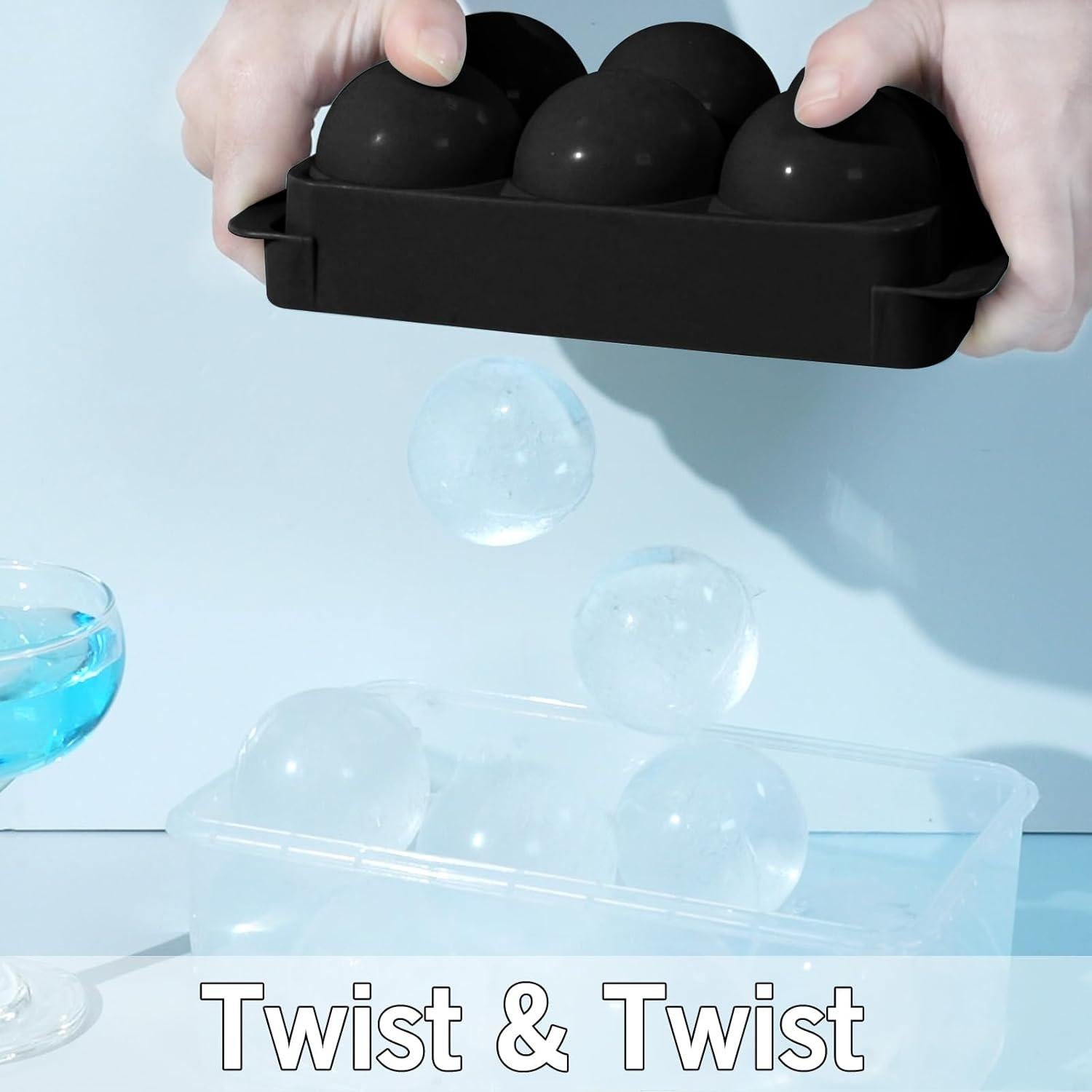 Moldes de Hielo Grandes WIBIMEN - 6 Bolas Redondas 4.8cm