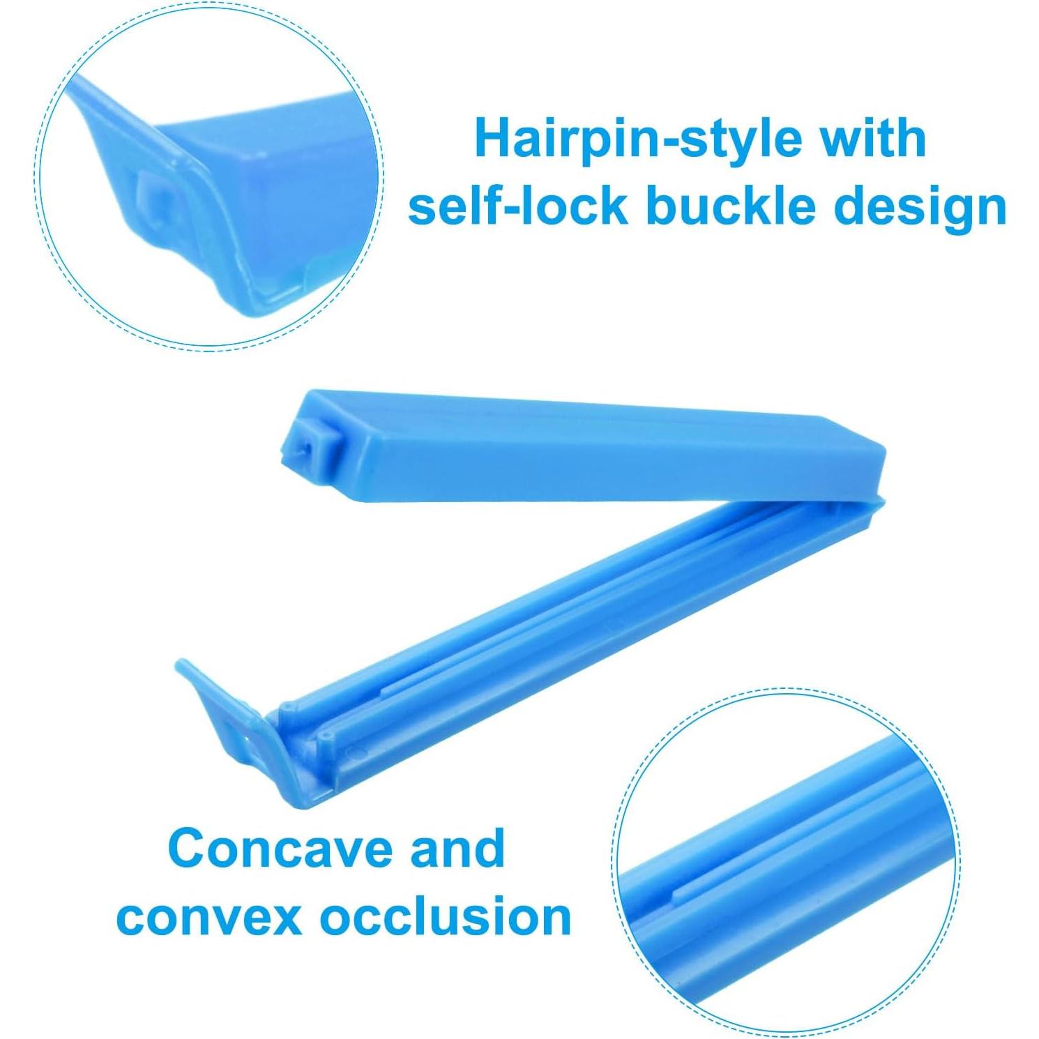 Clips de Sellado Reutilizables PATIKIL 8.9 cm Azul - Paquete de 20