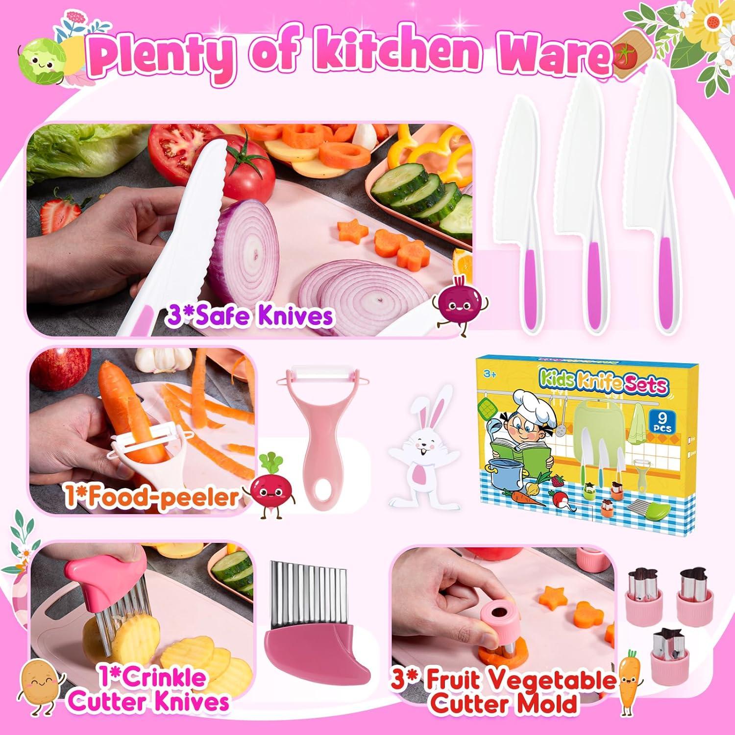 Juego de cuchillos seguros para niños 9 piezas Montessori