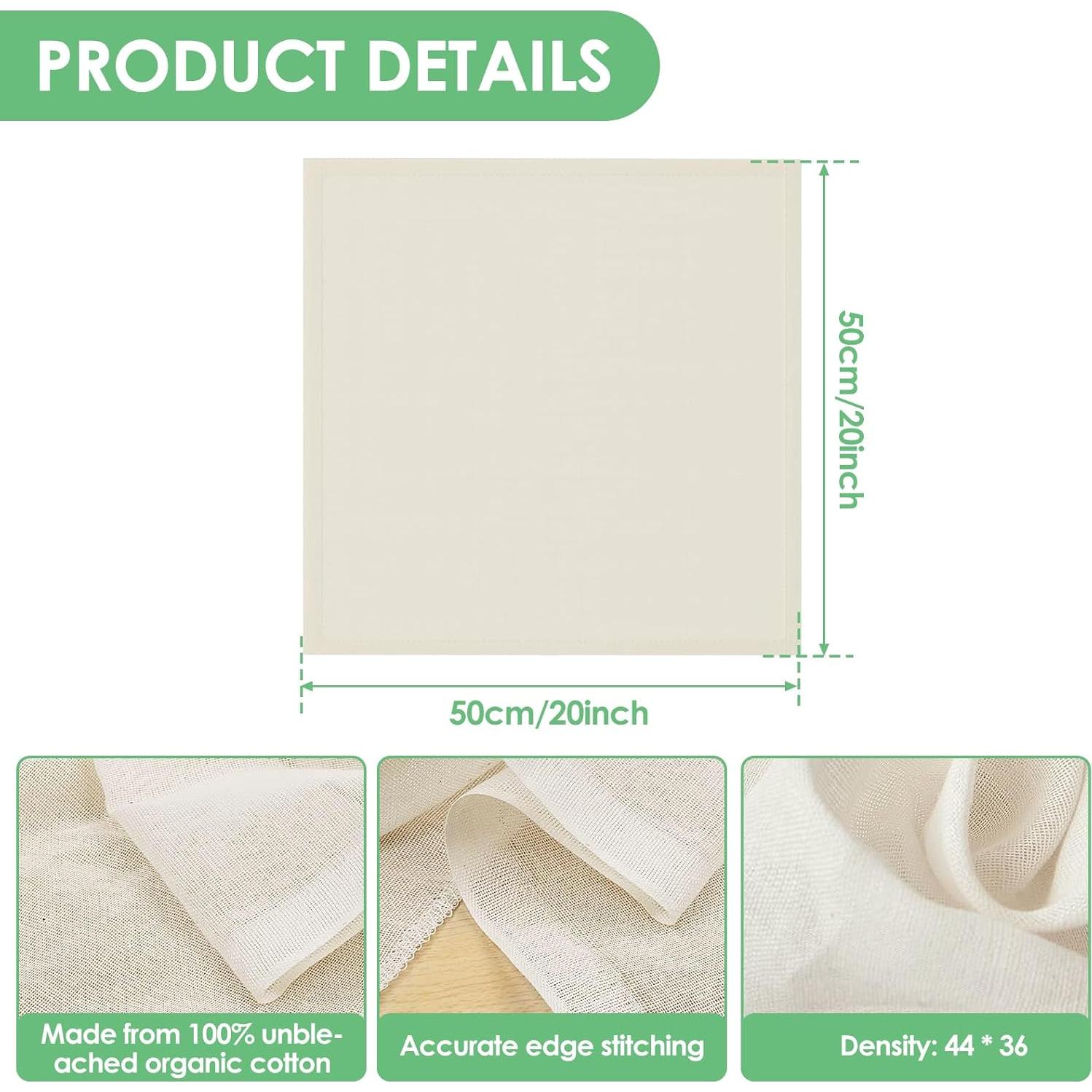 Paños de Queso Reutilizables OKYMOTOR 12PCS 50.8x50.8 cm Algodón