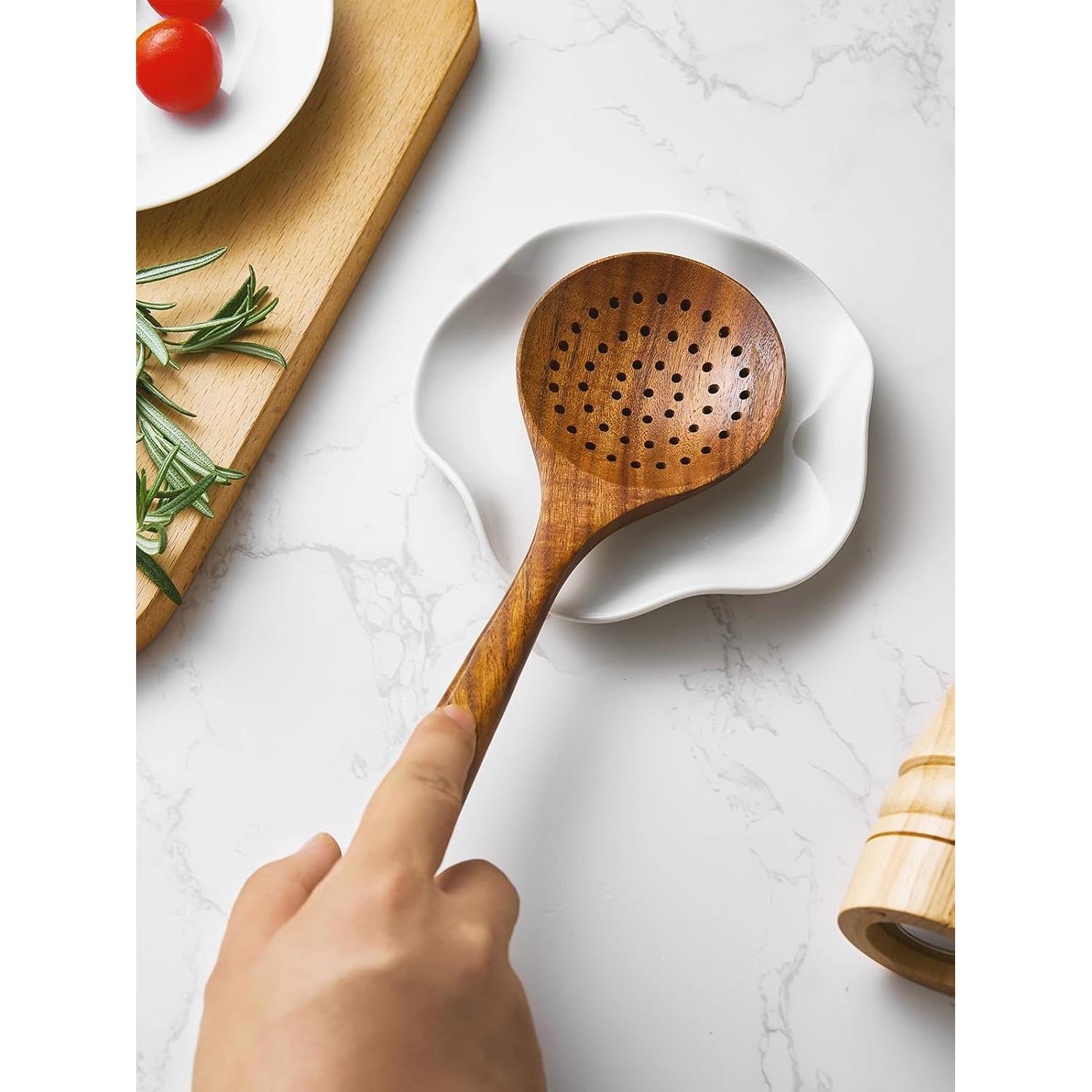 Soporte para Cucharas de Cerámica ABRUTY - Diseño Floral 14 cm