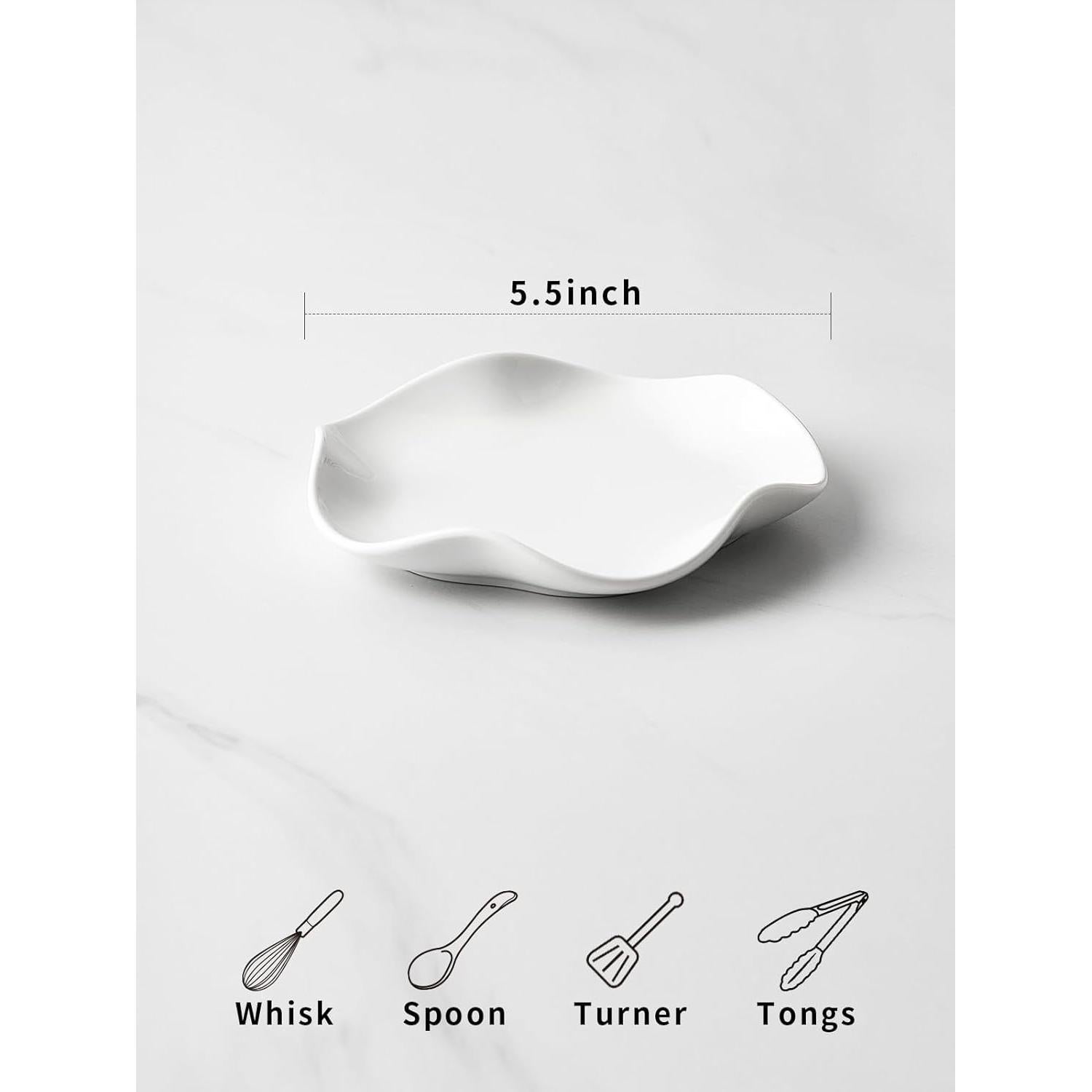 Soporte para Cucharas de Cerámica ABRUTY - Diseño Floral 14 cm