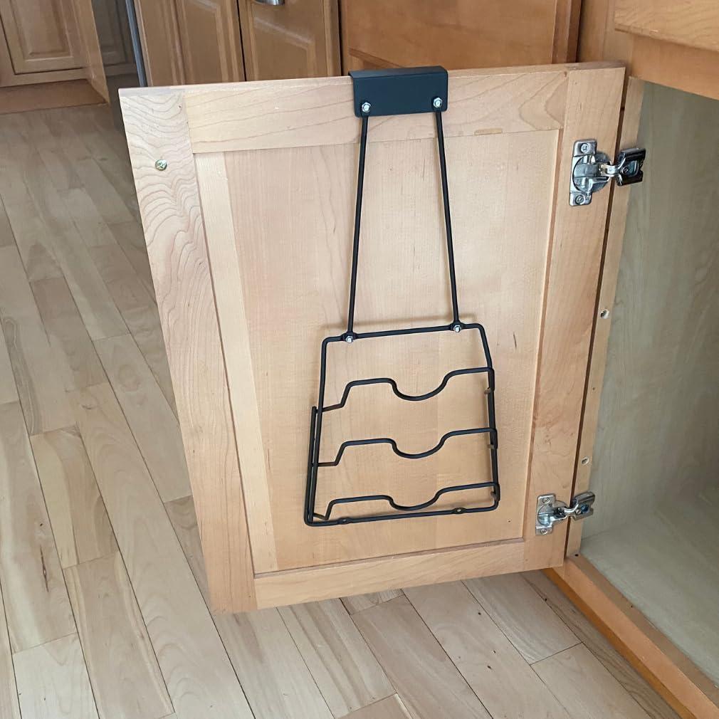 Organizador de Tapas de Olla Evelots 2 en 1 Negro - Estante de Puerta