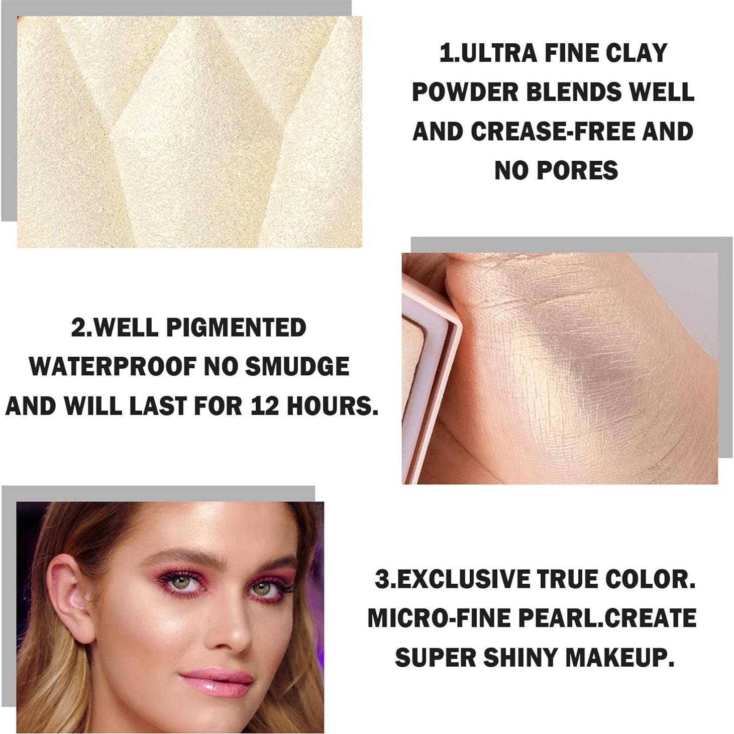 Paleta de Maquillaje Iluminador XINGXYUEL 28g Blanco Perla