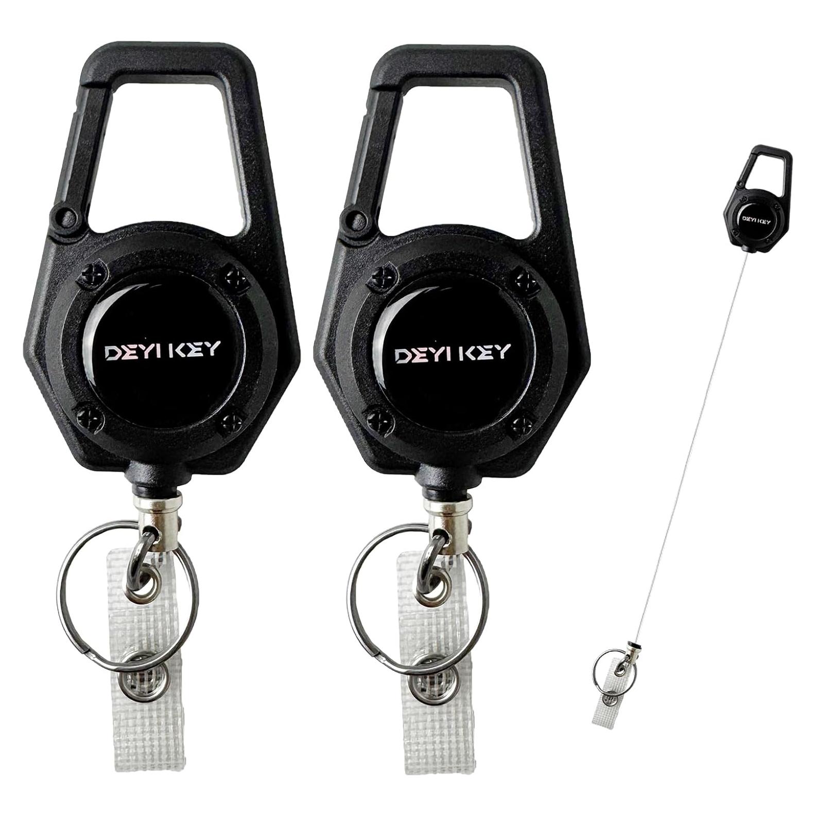 Llave Retráctil Yojaro 2 Paquete Negro con Cable de 74.93 cm