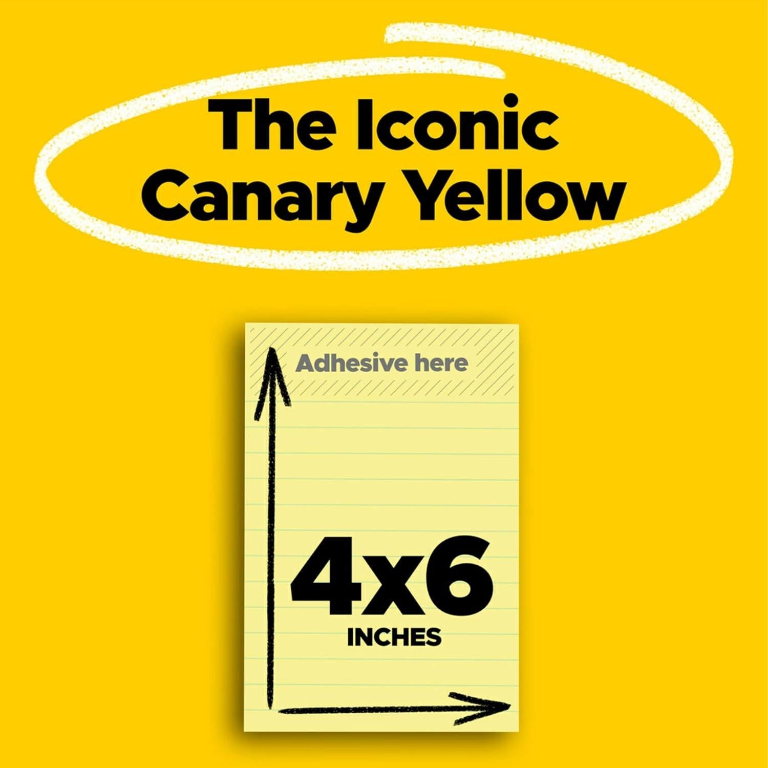 Notas Post-it Amarillo Canario 10.16x15.24 cm 5 Blocs 100 Hojas