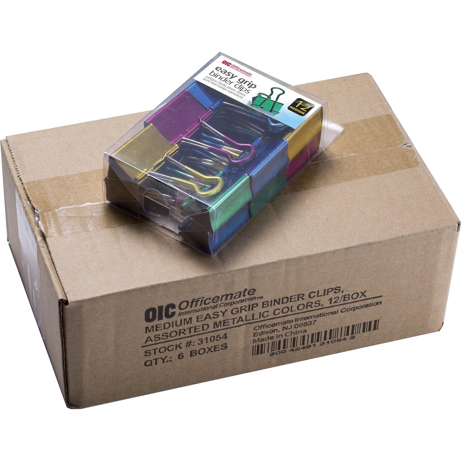 Clip de carpeta metálico Officemate 31054, 6 paquetes de 12