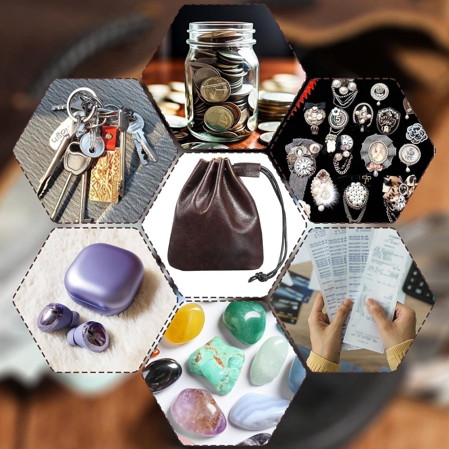 Bolsa de Cuero Pequeña HJZHII Impermeable para Joyería