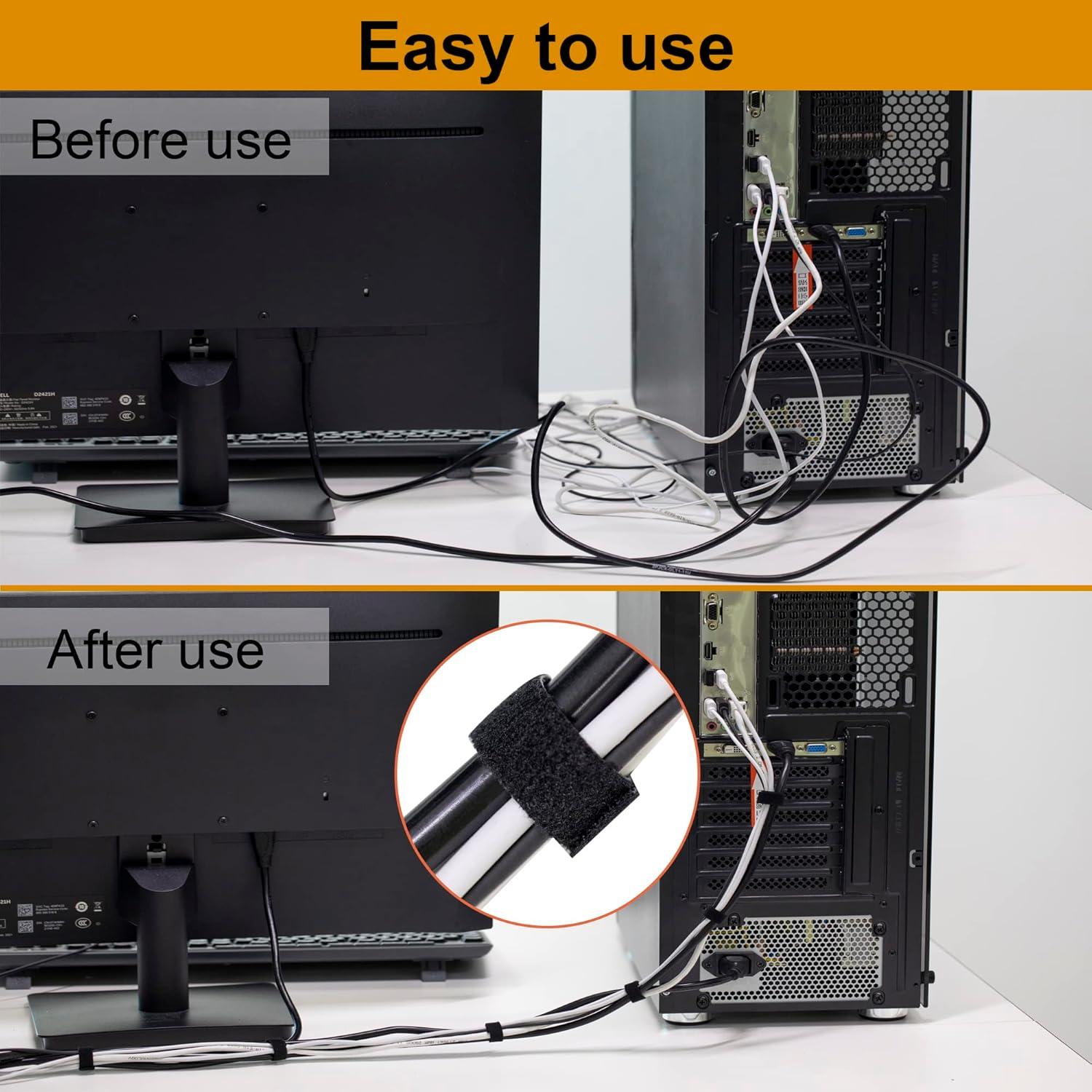 Cinta de sujeción reutilizable XINYIBO 1/2" (22.86m) negra