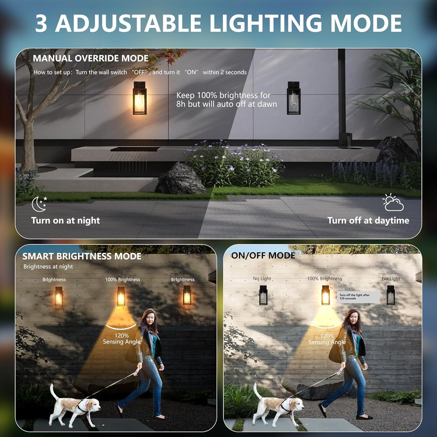 Lámpara de Pared Exterior Kainozoic con Sensor de Movimiento 37cm