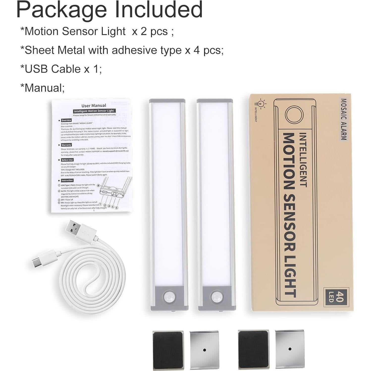 Luz Nocturna LED Recargable con Sensor de Movimiento LD40