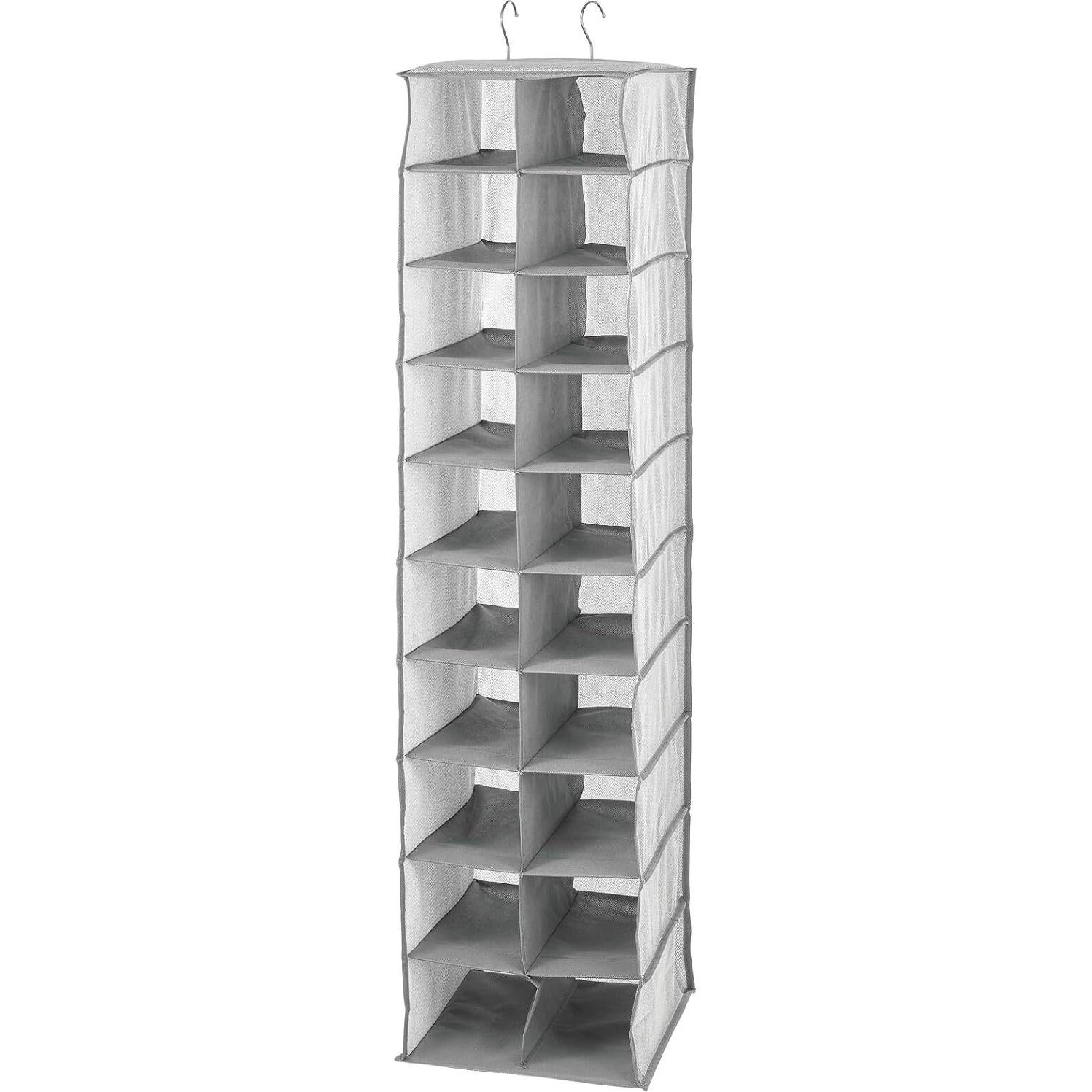 Organizador Colgante de Armario mDesign 20 Estantes Gris