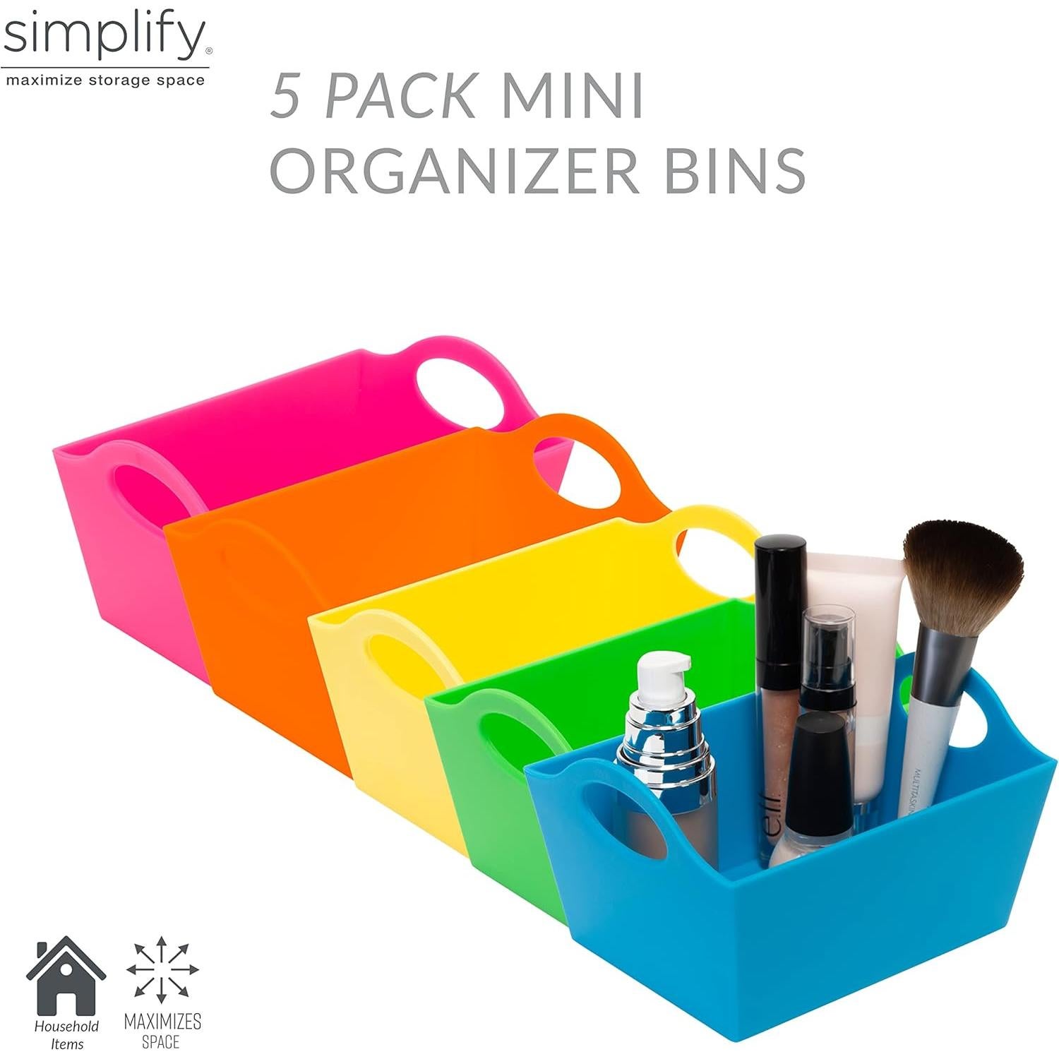 Contenedores de Almacenamiento Mini Simplificar - Paquete de 5