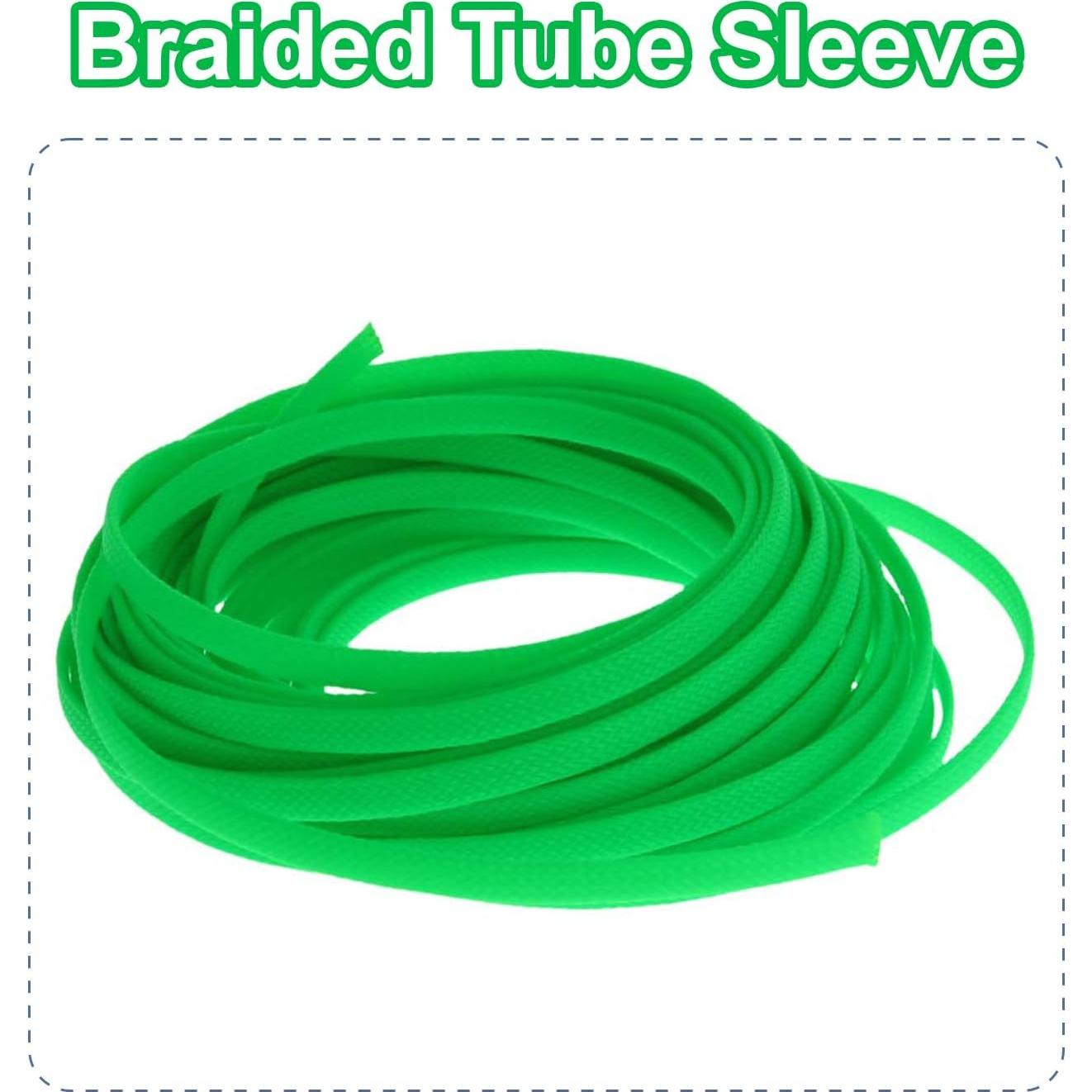 Manga de Cable Trenzada Heyiarbeit 10m Verde Fluorescente 6mm