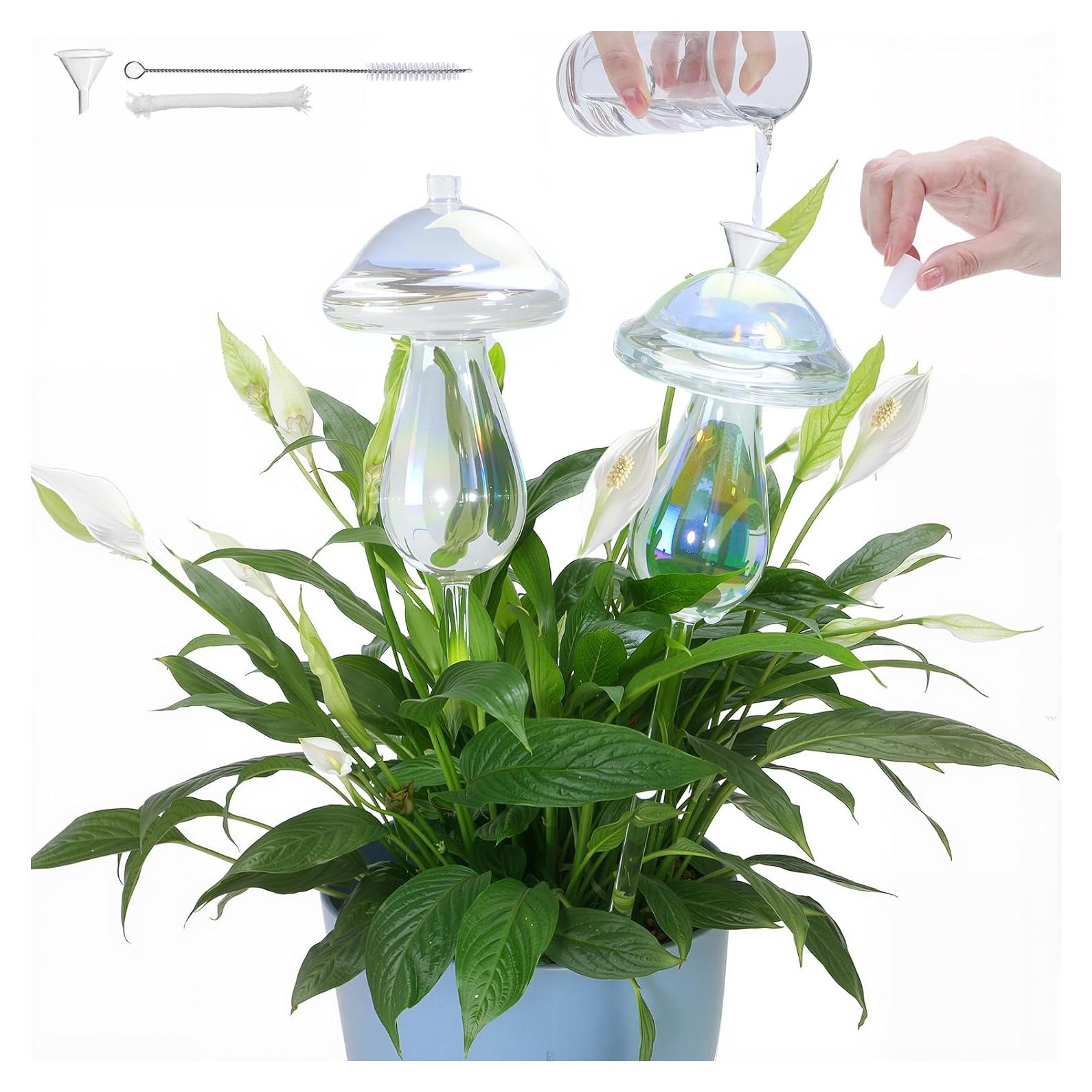 2 PCS Esferas de Riego Automáticas Histely 350ML Vidrio Iridiscente