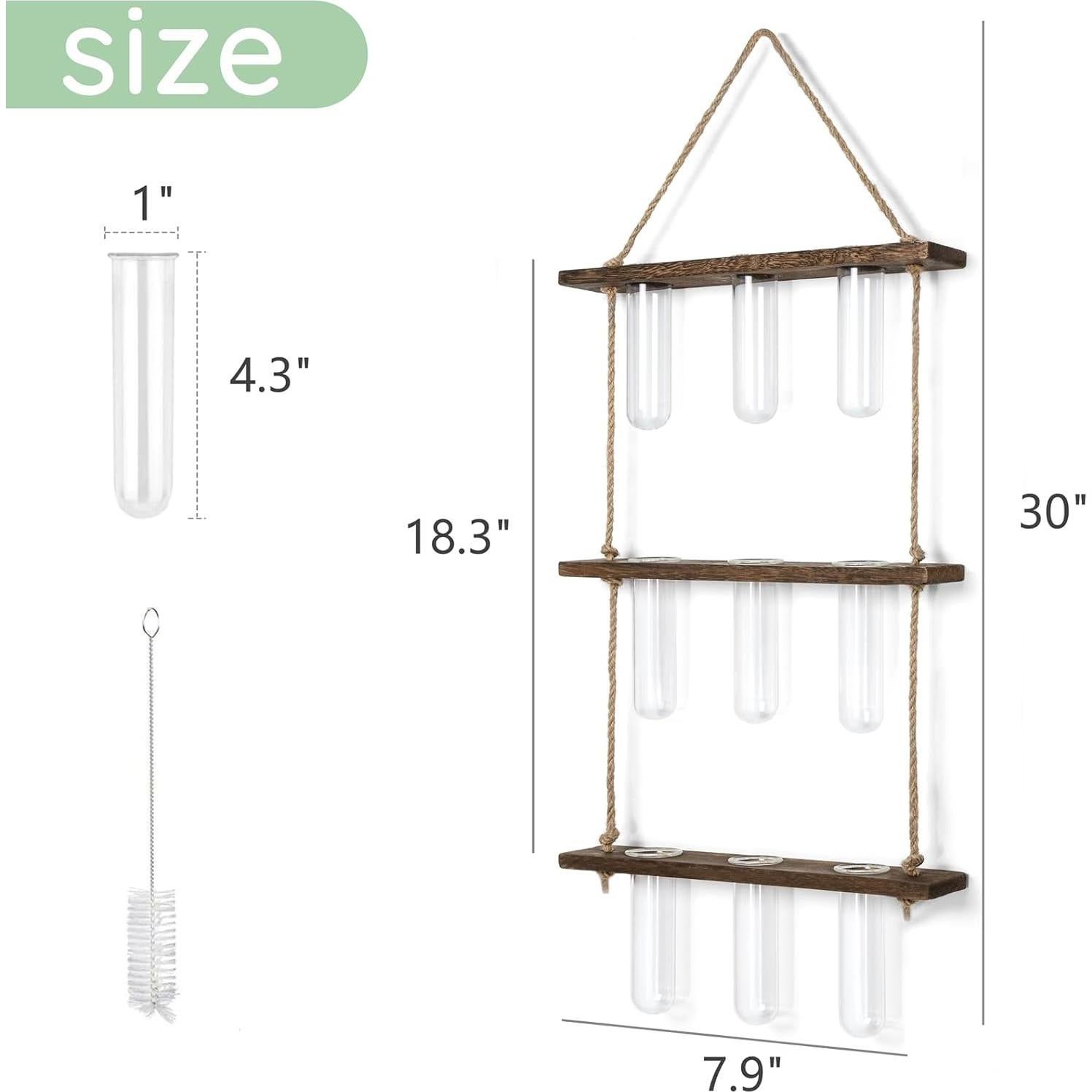 Propagador de Plantas Mkono, Terrario Colgante 3 Niveles, Marrón
