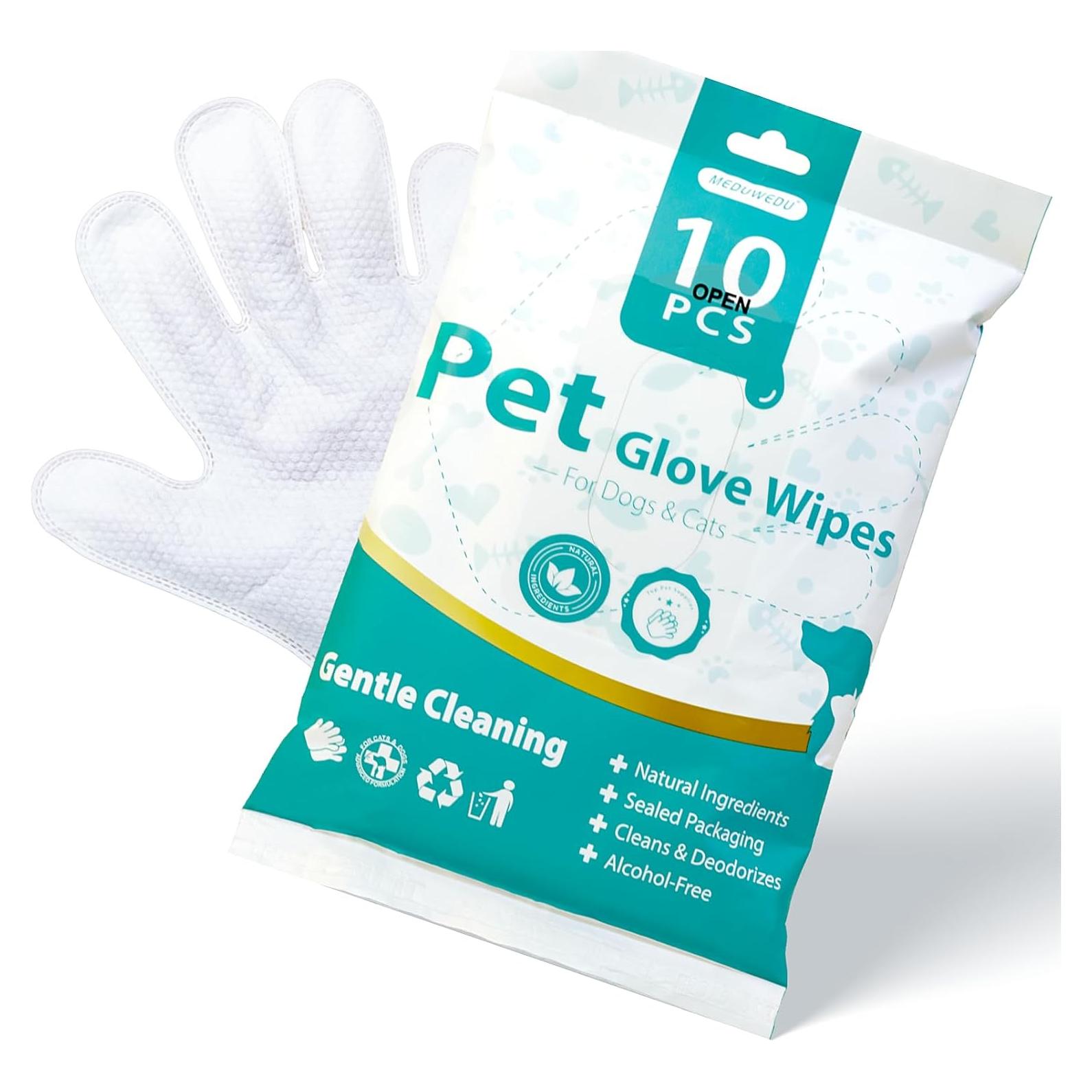 Toallitas para Mascotas MEDUWEDU 10PCS Hipoalergénicas Sin Enjuague