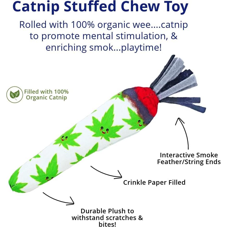 Juguete para Gatos ToyGenics Doobie de Hierba Gatera 21.6 cm