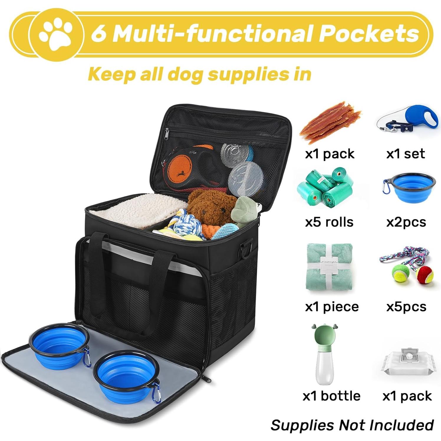 Bolsa de Viaje para Perros Abrimelodi con 2 Contenedores y Cuencos