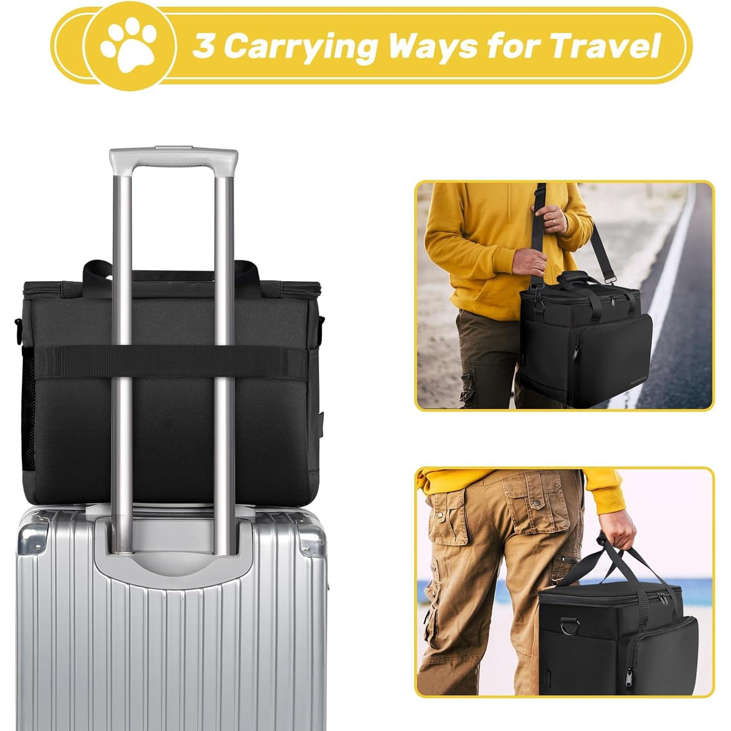 Bolsa de Viaje para Perros Abrimelodi con 2 Contenedores y Cuencos