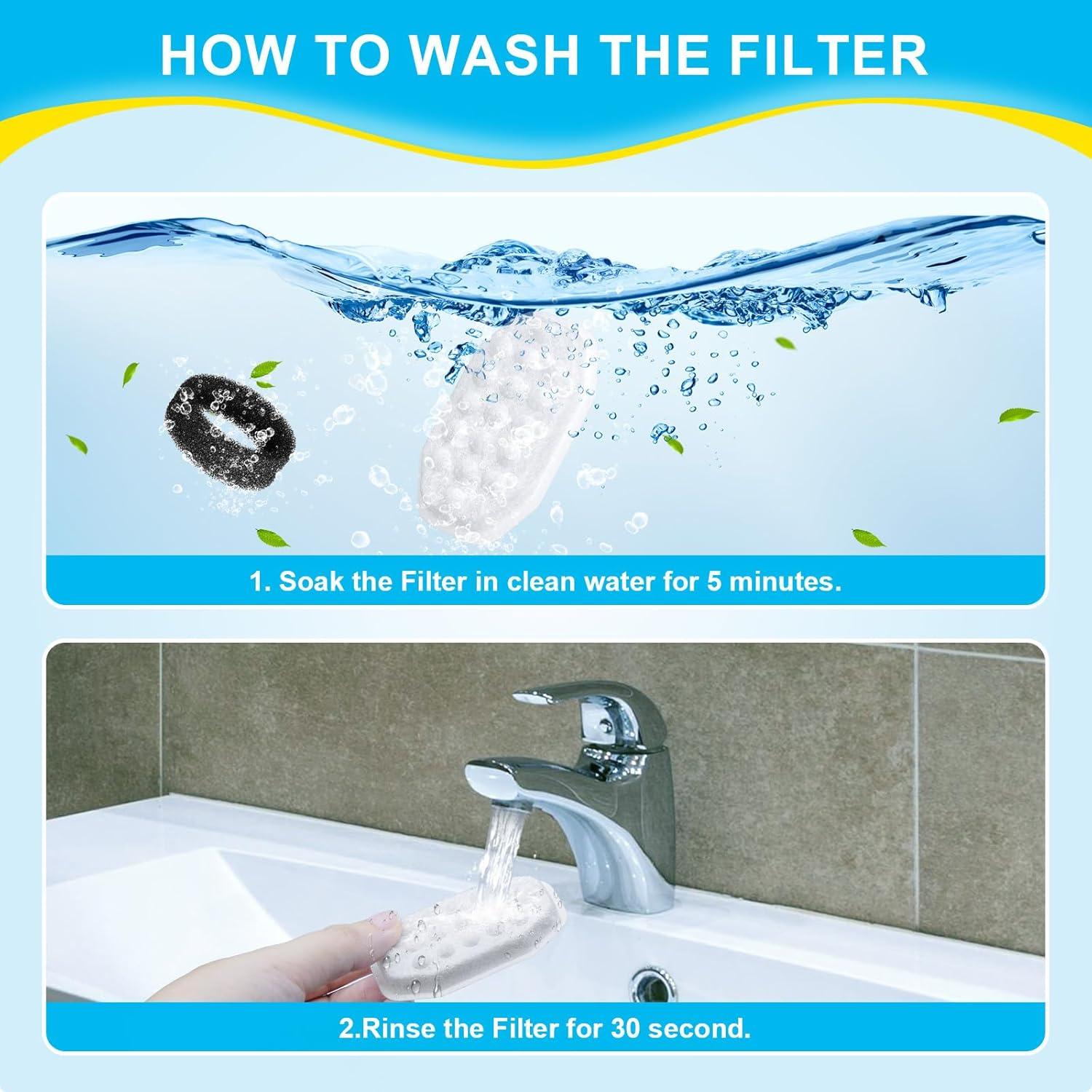 16 Filtros y Esponjas para Fuente de Agua Gatos WEIKEY 3.2L