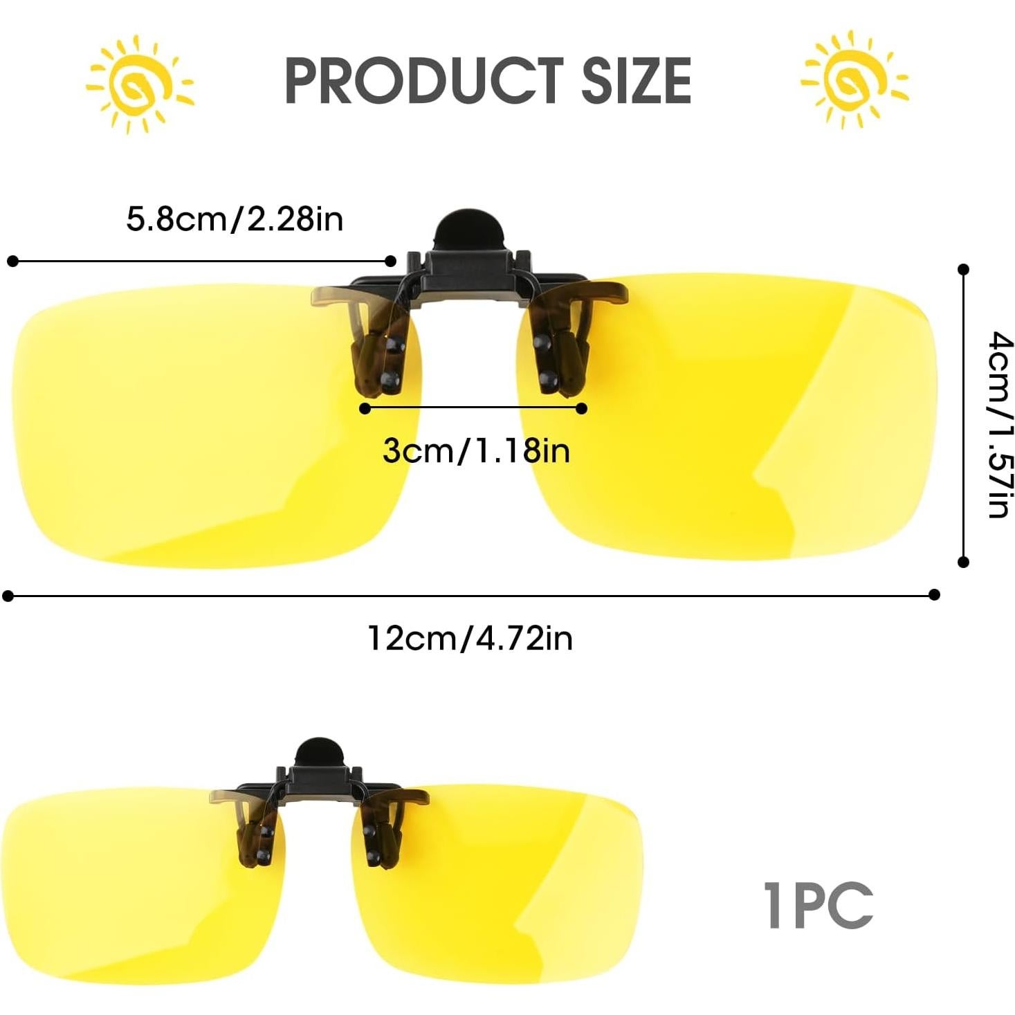 Gafas de Visión Nocturna Polarizadas UV400 Clip Amarillas