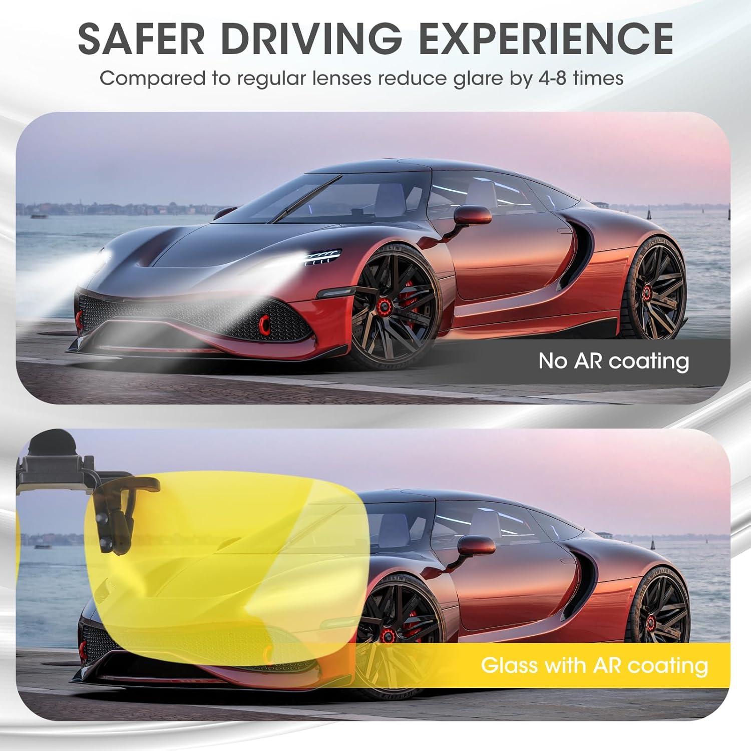 Gafas de Visión Nocturna Polarizadas UV400 Clip Amarillas