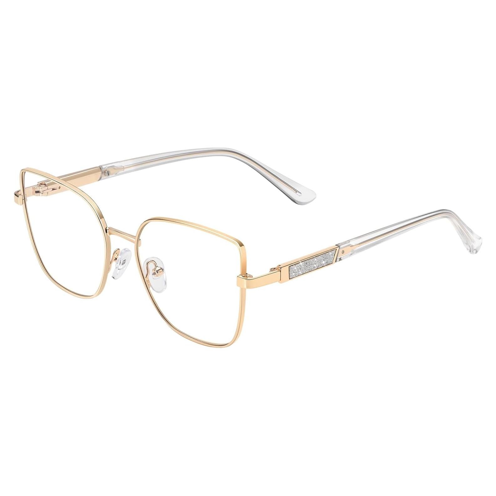 Gafas de luz azul Dollger para mujer, ojo de gato doradas