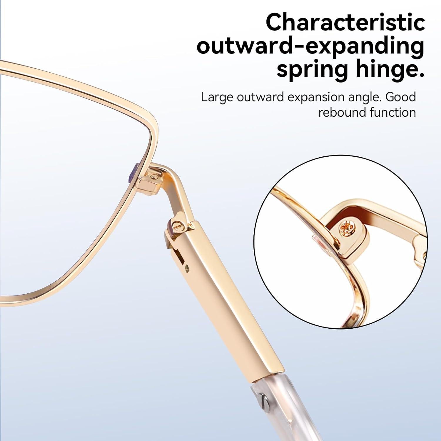 Gafas de luz azul Dollger para mujer, ojo de gato doradas