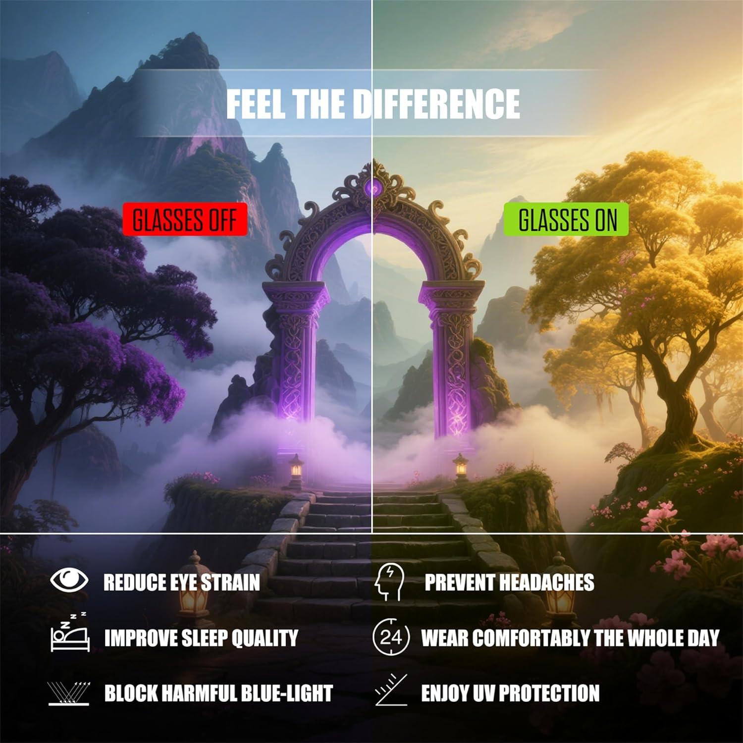 Gafas de Juego FEISEDY G2835 con Filtro de Luz Azul Unisex