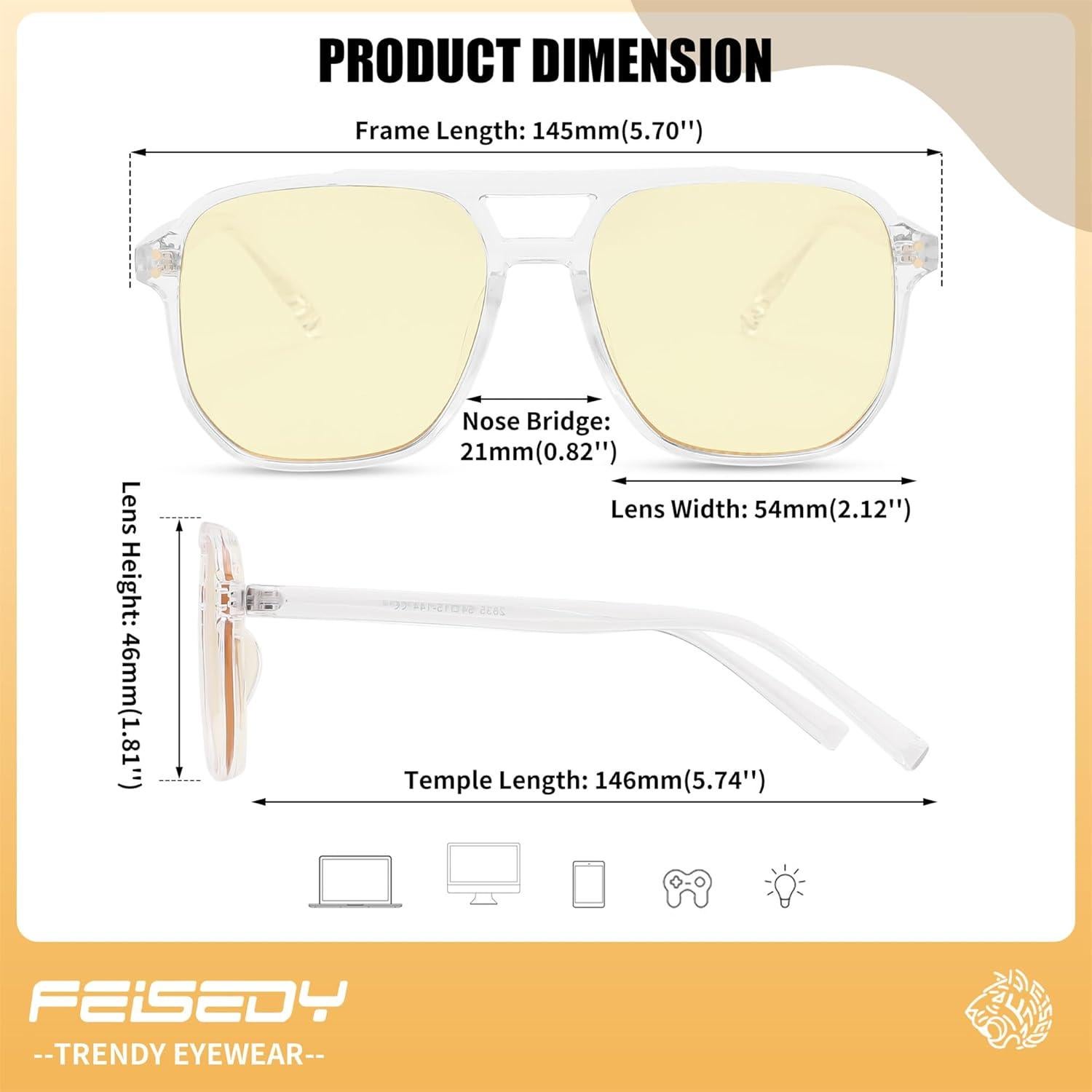 Gafas de Juego FEISEDY G2835 con Filtro de Luz Azul Unisex