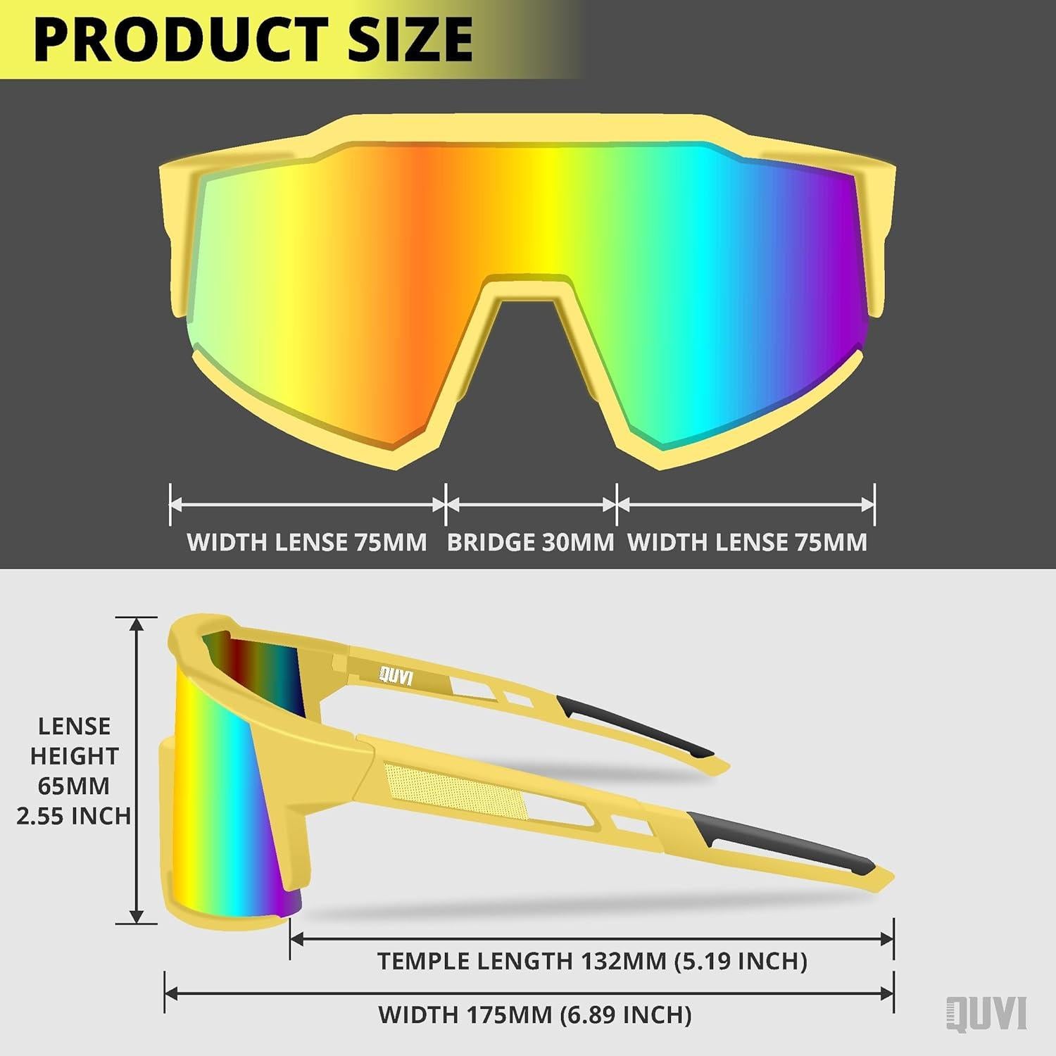 Gafas de sol polarizadas QUVI 28170 para hombres y mujeres