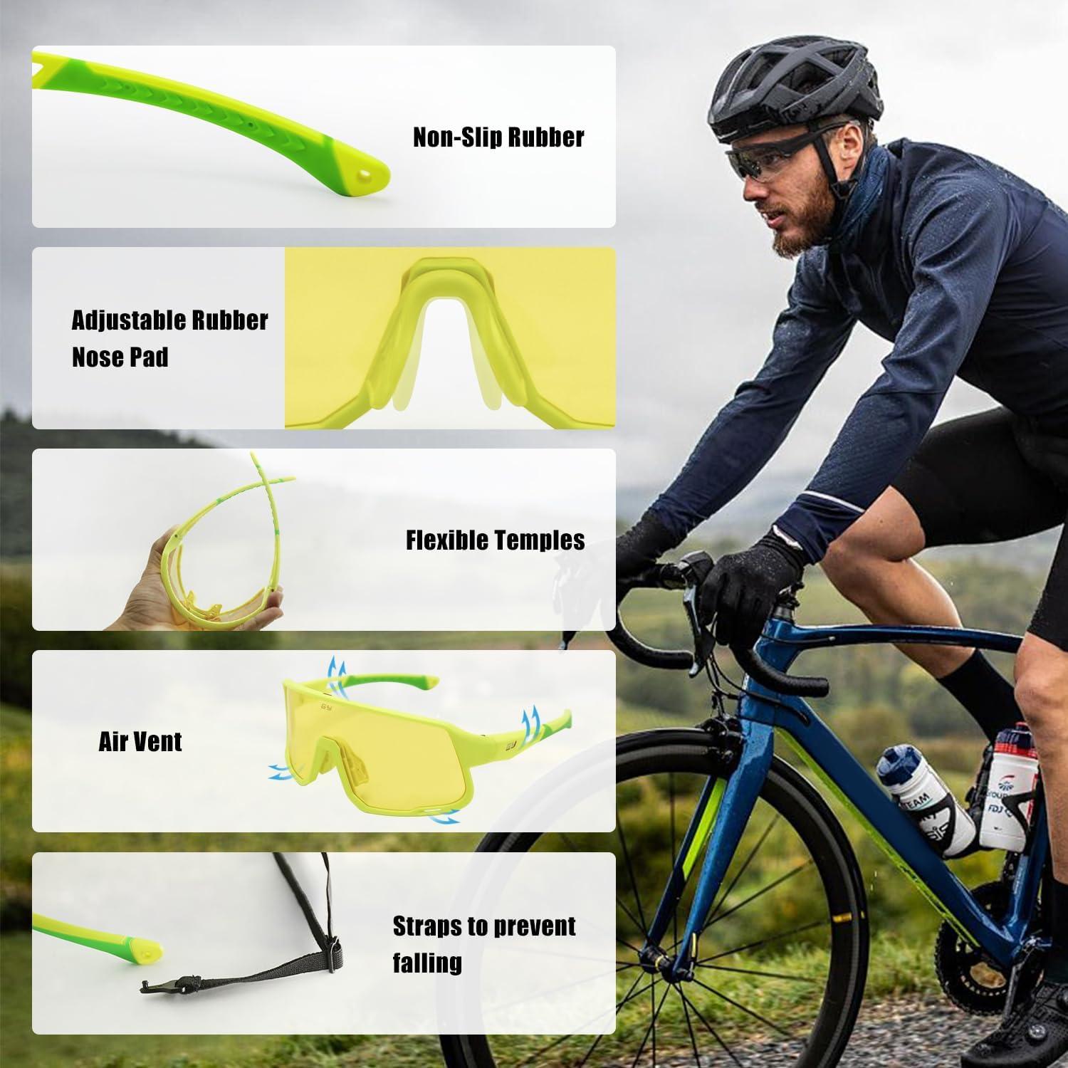 Gafas de Ciclismo Polarizadas GY UV400 Unisex Marco Amarillo