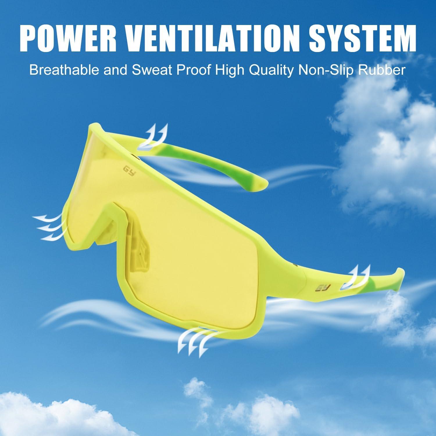 Gafas de Ciclismo Polarizadas GY UV400 Unisex Marco Amarillo