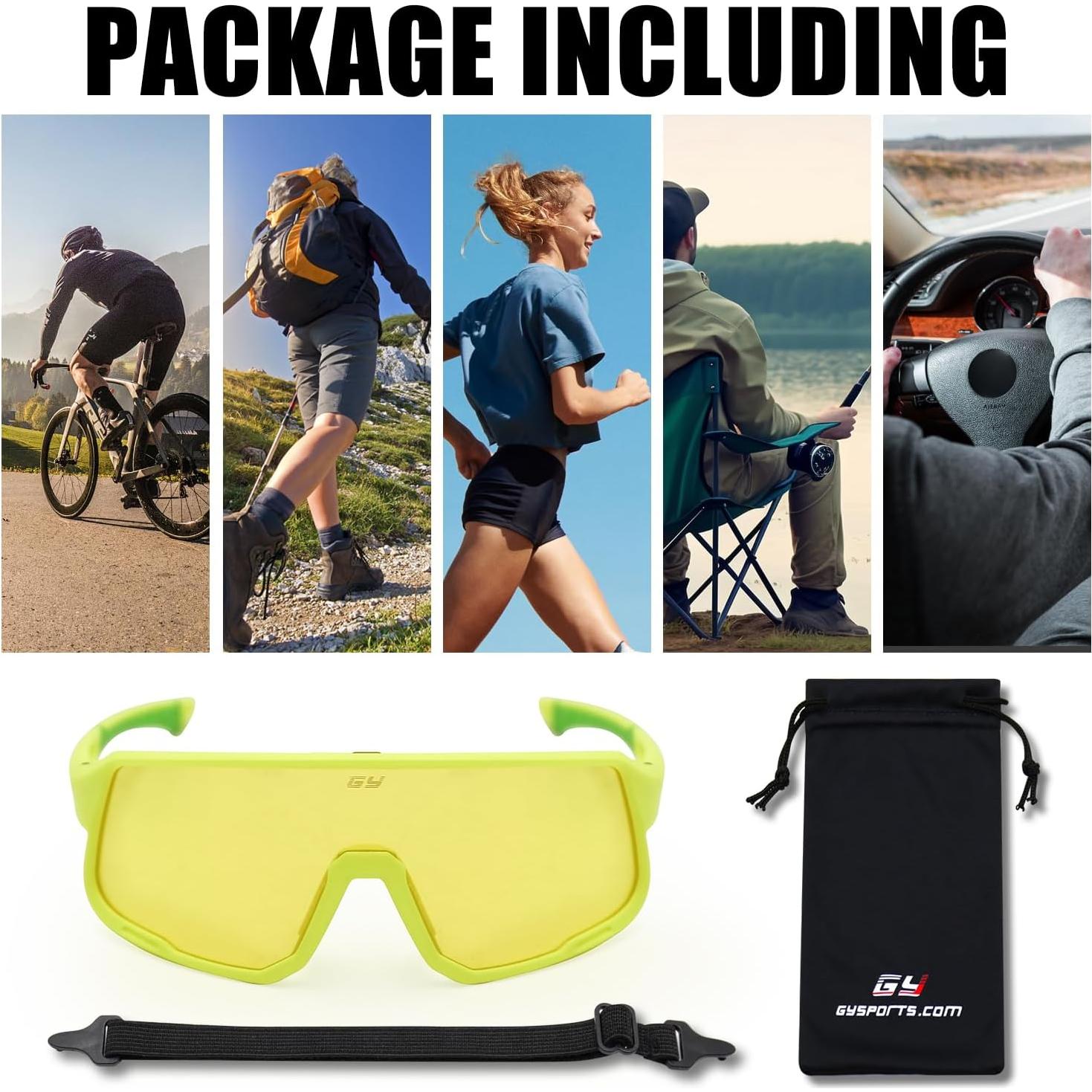 Gafas de Ciclismo Polarizadas GY UV400 Unisex Marco Amarillo