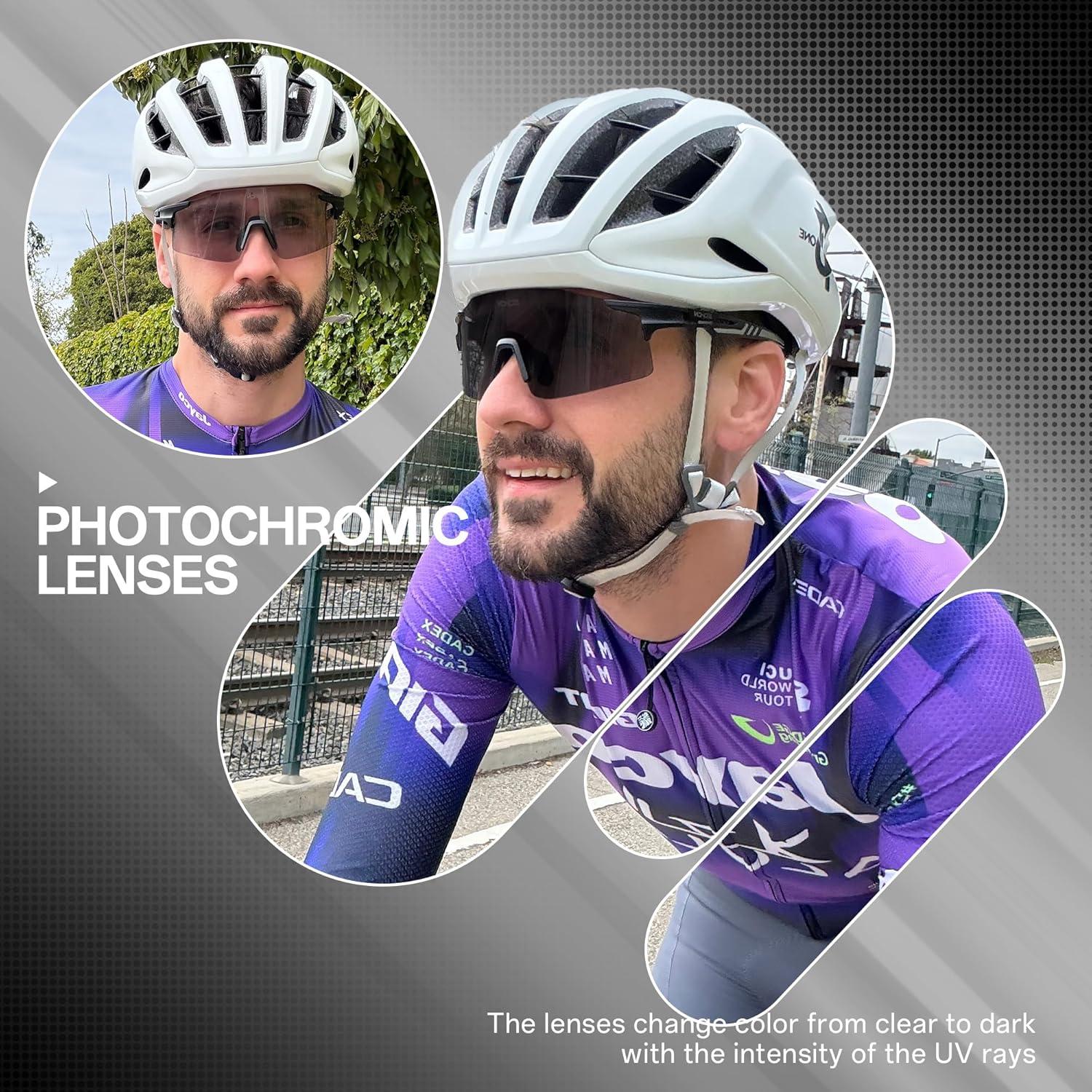 Gafas de Ciclismo Fotoquímicas SCVCN UV400 Marco Negro